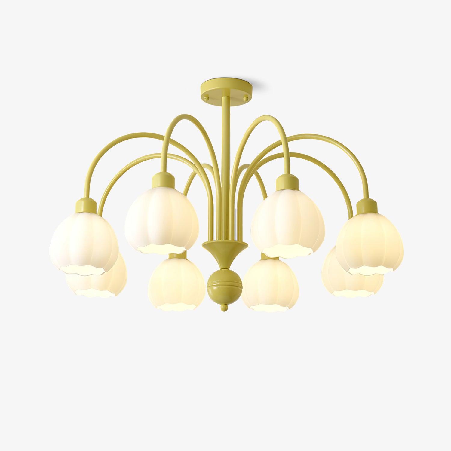 Cream Pumpkin Ball Chandelier - Lumpaz