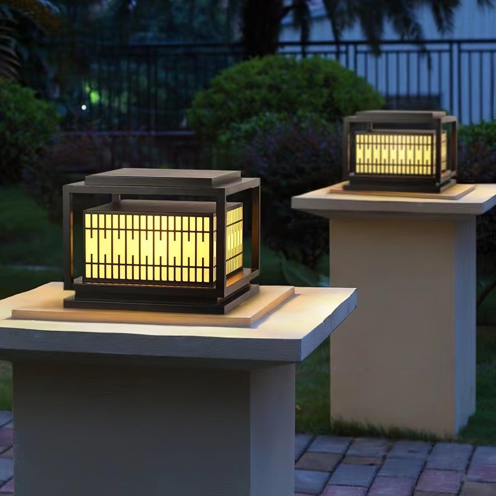Window Grille Outdoor Post Light - Lumpaz