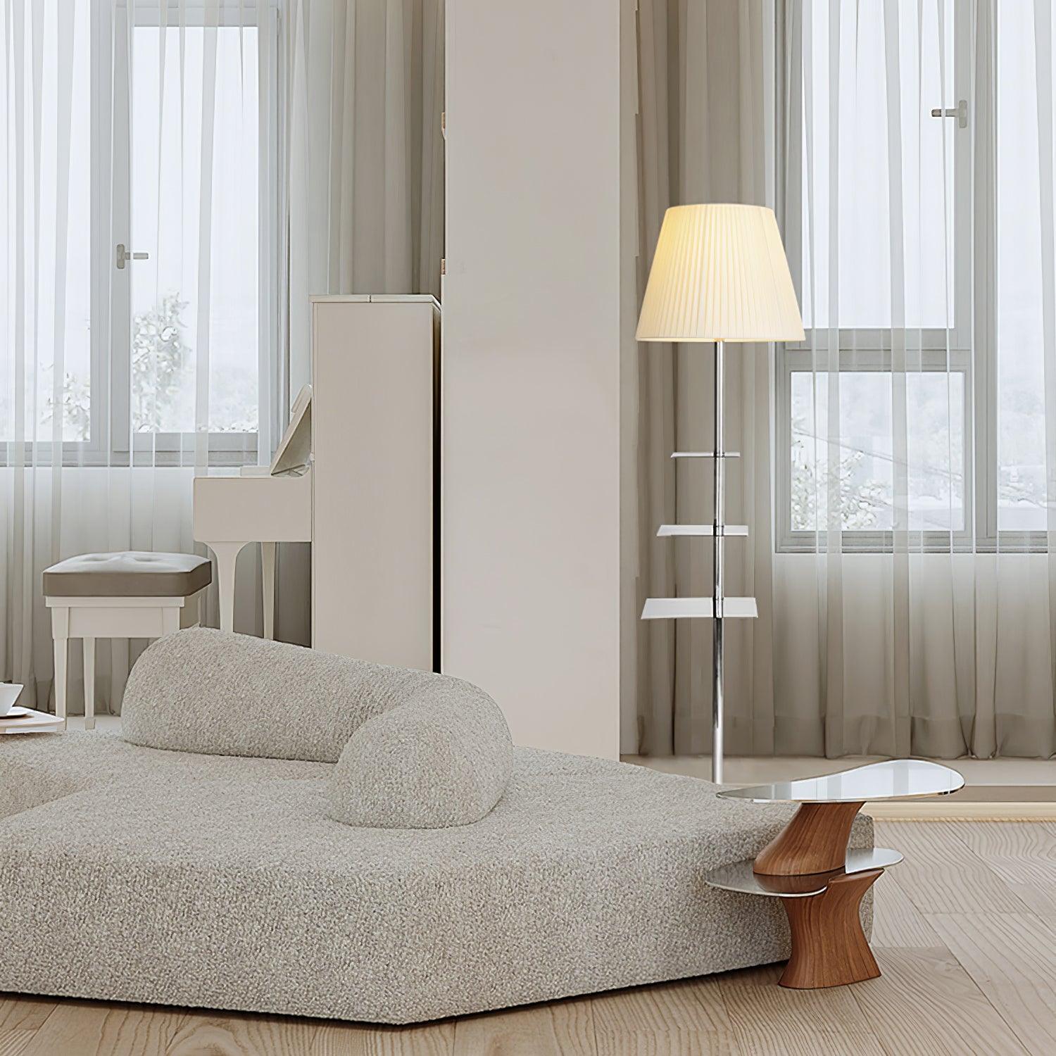 Chrome Prism Side Table Floor Lamp - Lumpaz