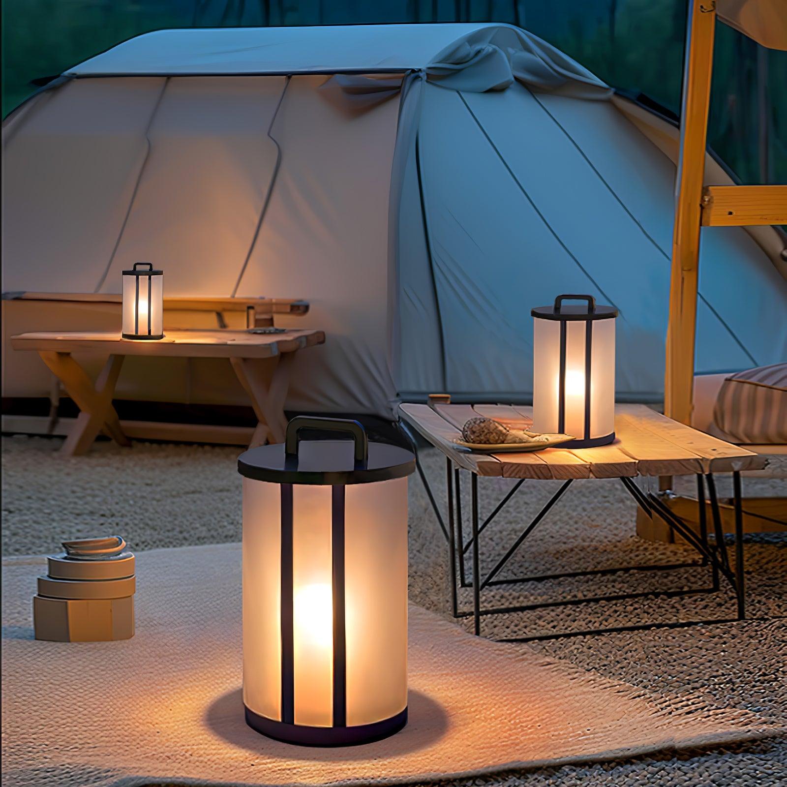 Round Pillar Acrylic Lantern Outdoor Lamp - Lumpaz