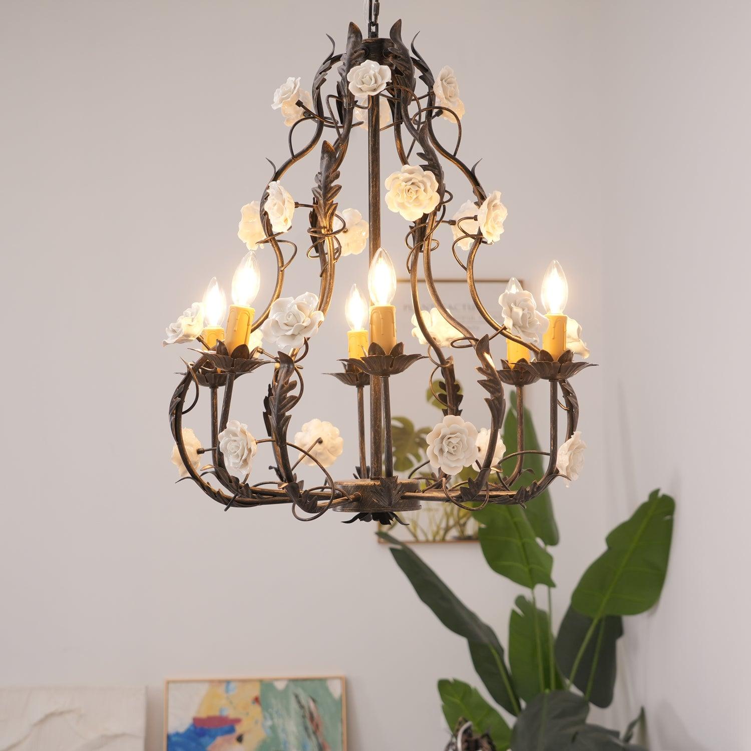 Florentine Rose Garden Chandelier - Lumpaz