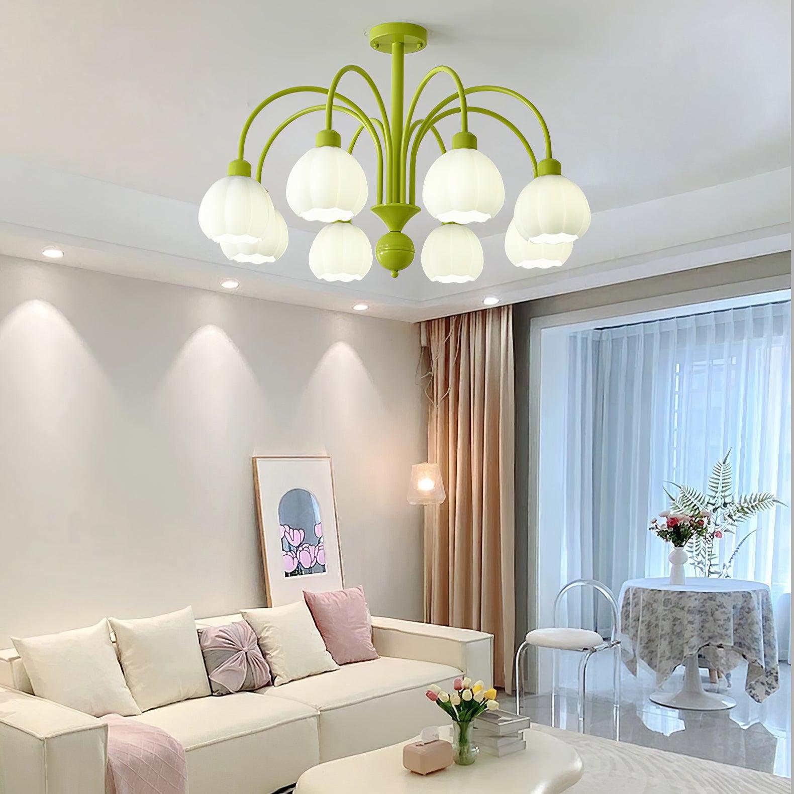 Cream Pumpkin Ball Chandelier - Lumpaz