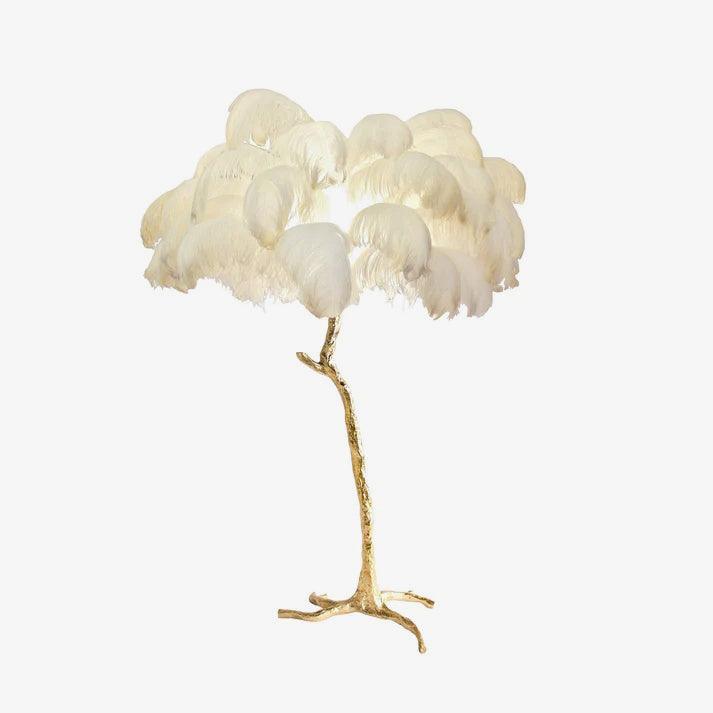 Ostrich Feather Brass Floor Lamp - Lumpaz
