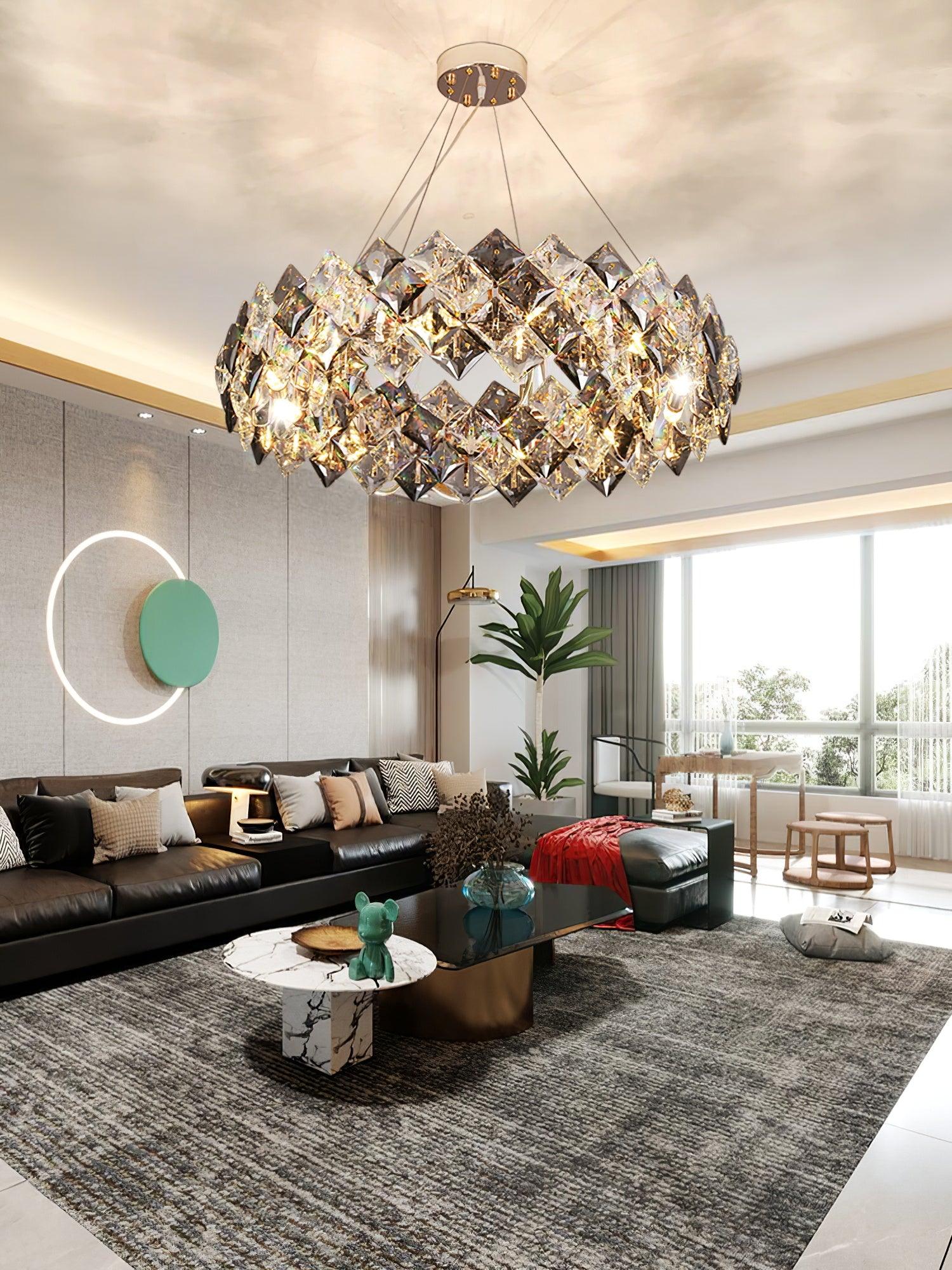 Scale Crystal Round Chandelier - Lumpaz