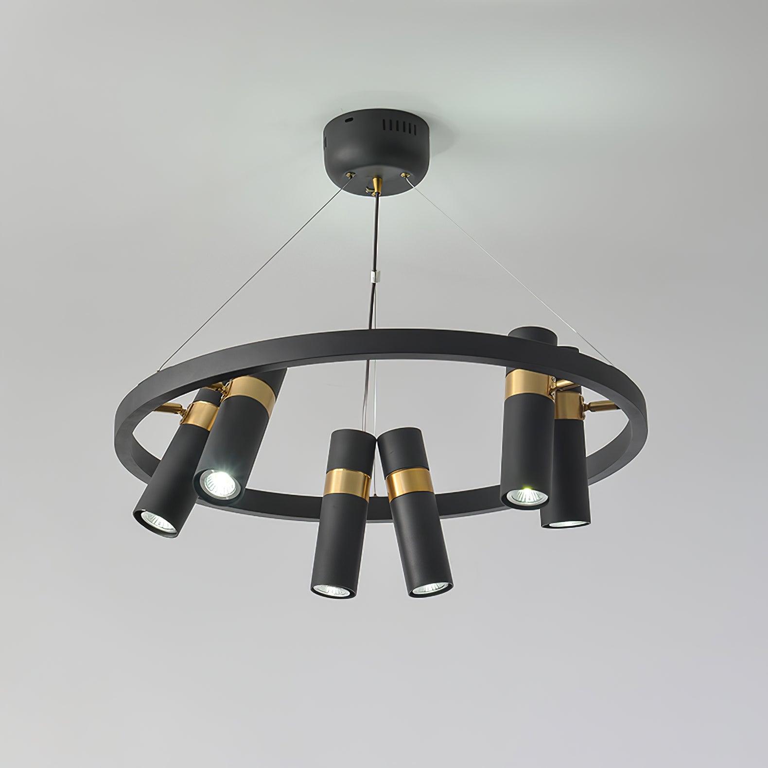 Black Mutil Pipe Chandelier - Lumpaz