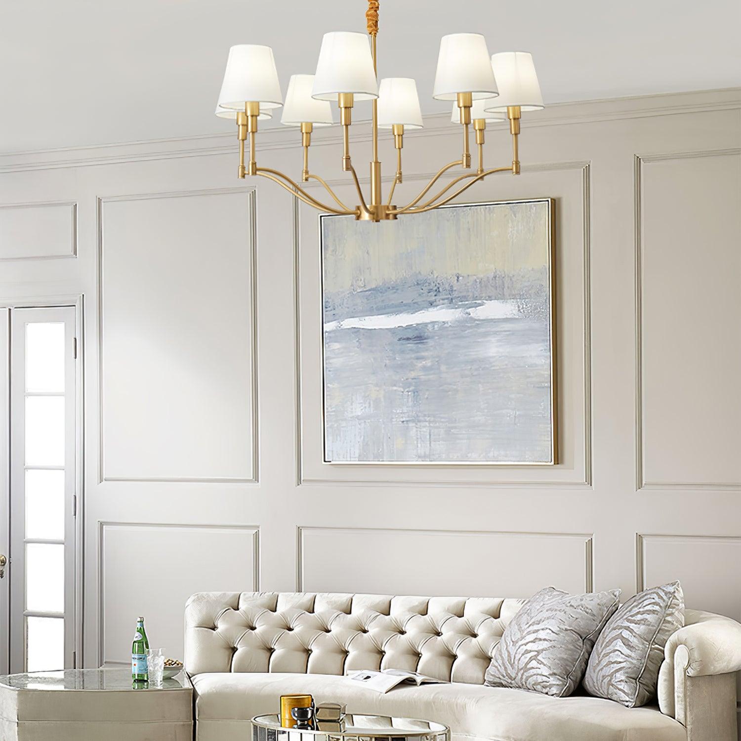 Meridian Mid Century Brass Chandelier - Lumpaz