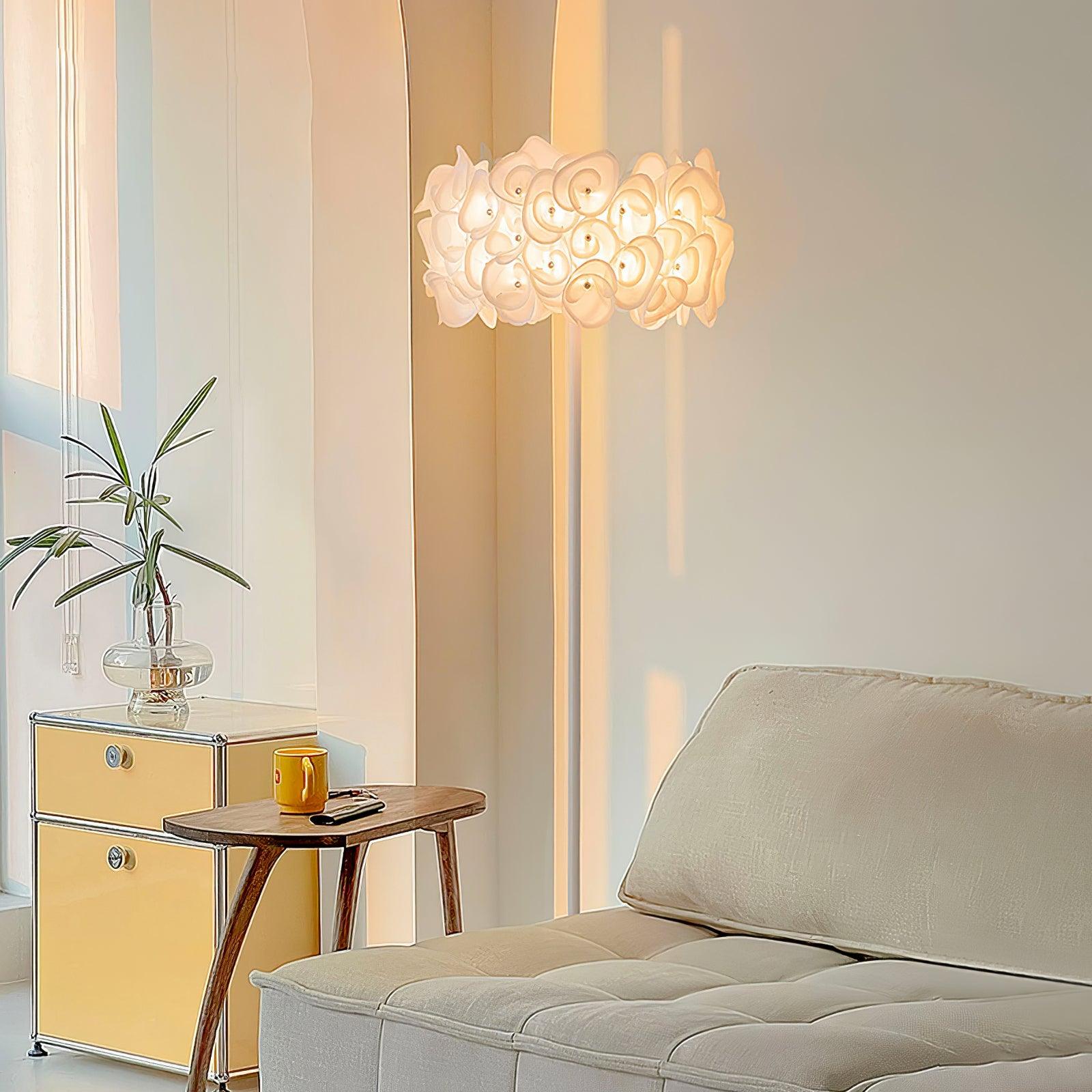 White Hydrangea Floor Lamp - Lumpaz