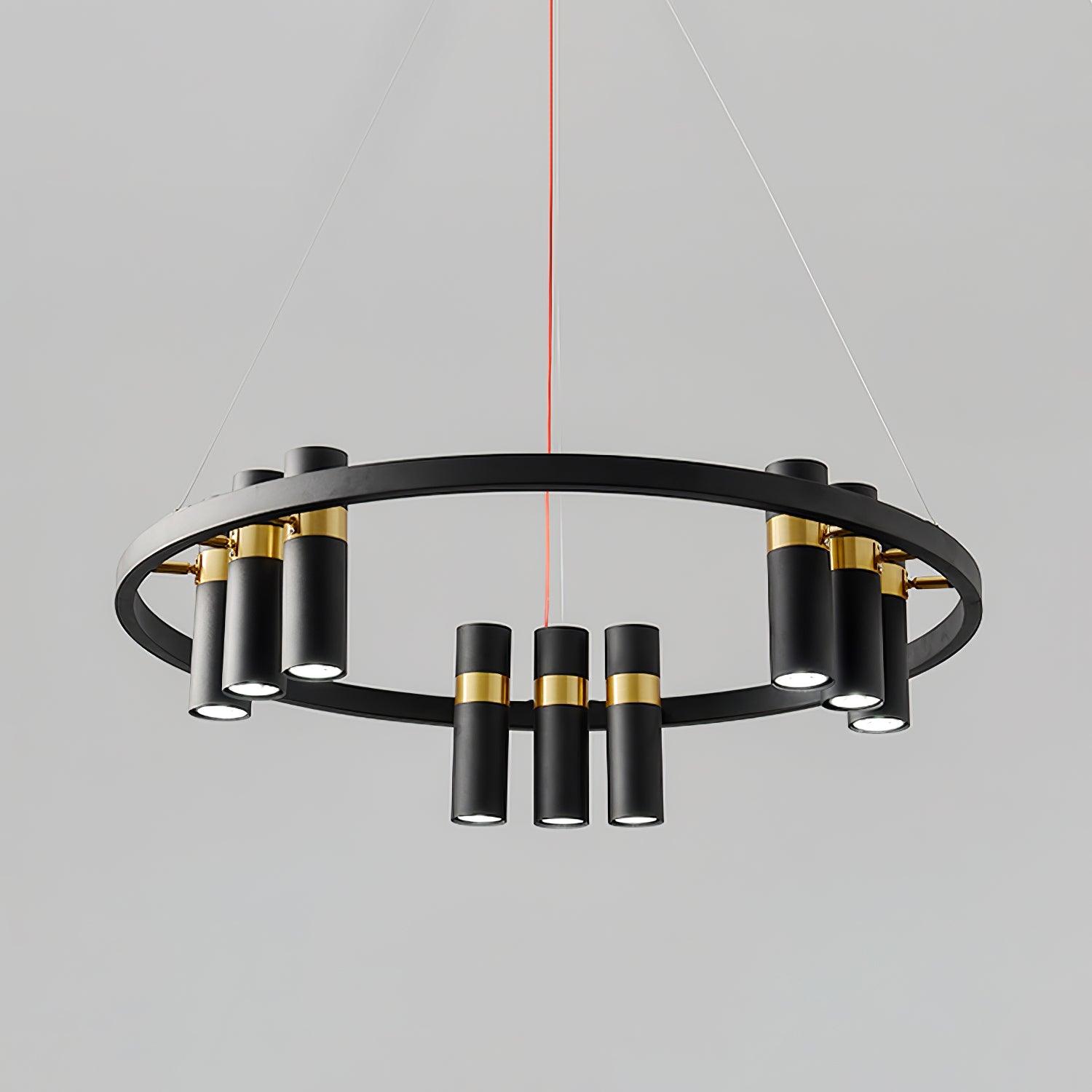 Black Mutil Pipe Chandelier - Lumpaz