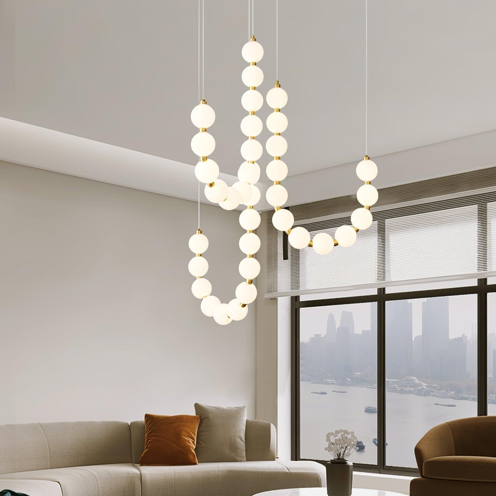 Glass Pearl Necklace Chandelier - Lumpaz