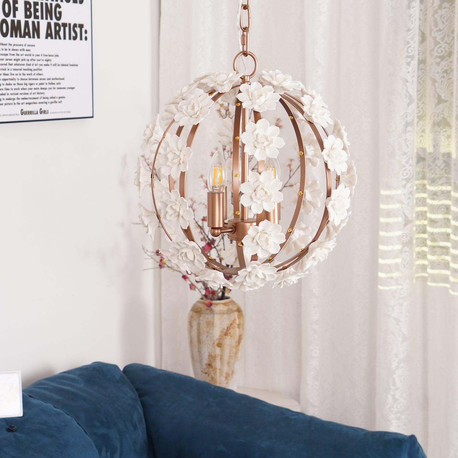 Bianca Floral Orb Chandelier - Lumpaz