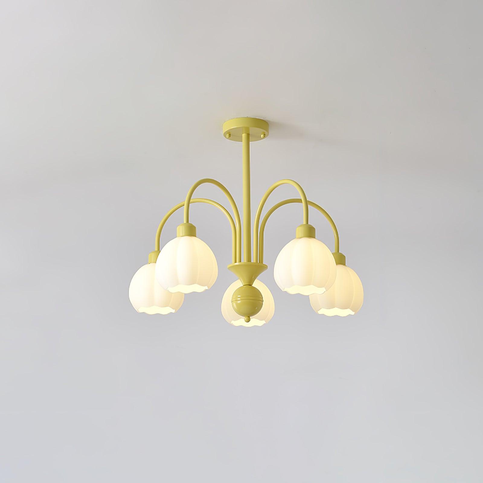 Cream Pumpkin Ball Chandelier - Lumpaz