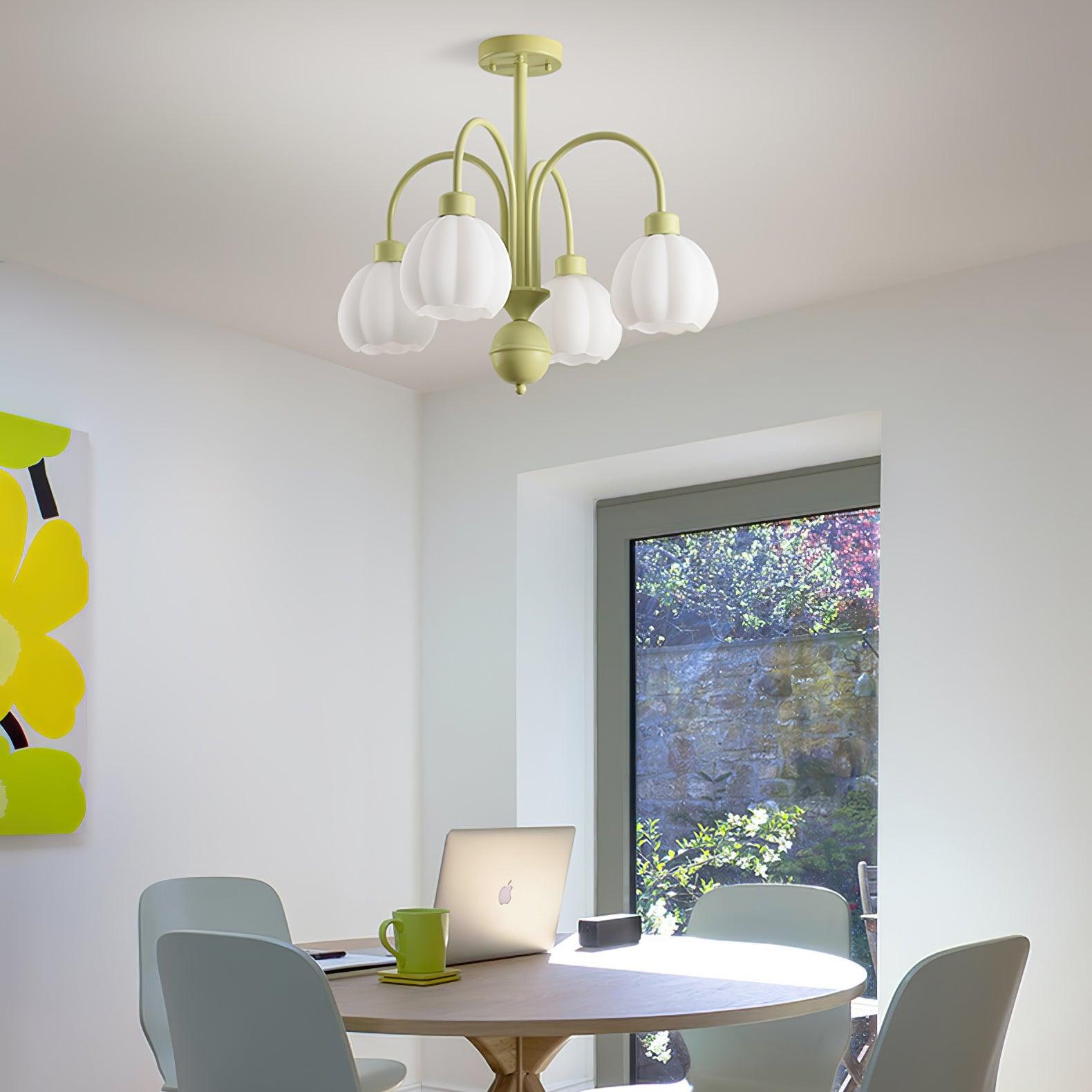 Cream Pumpkin Ball Chandelier - Lumpaz
