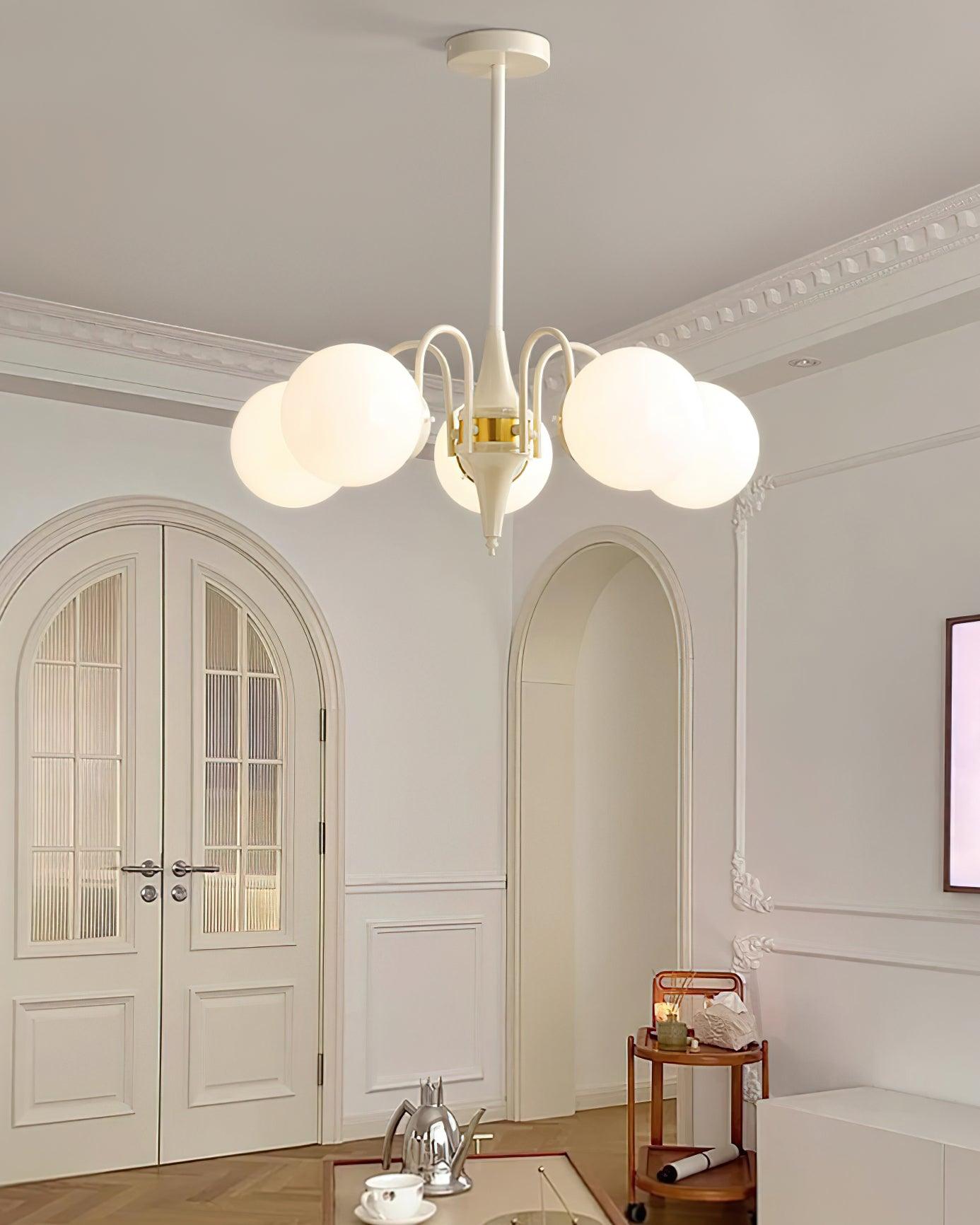 Cream Ball Chandelier - Lumpaz
