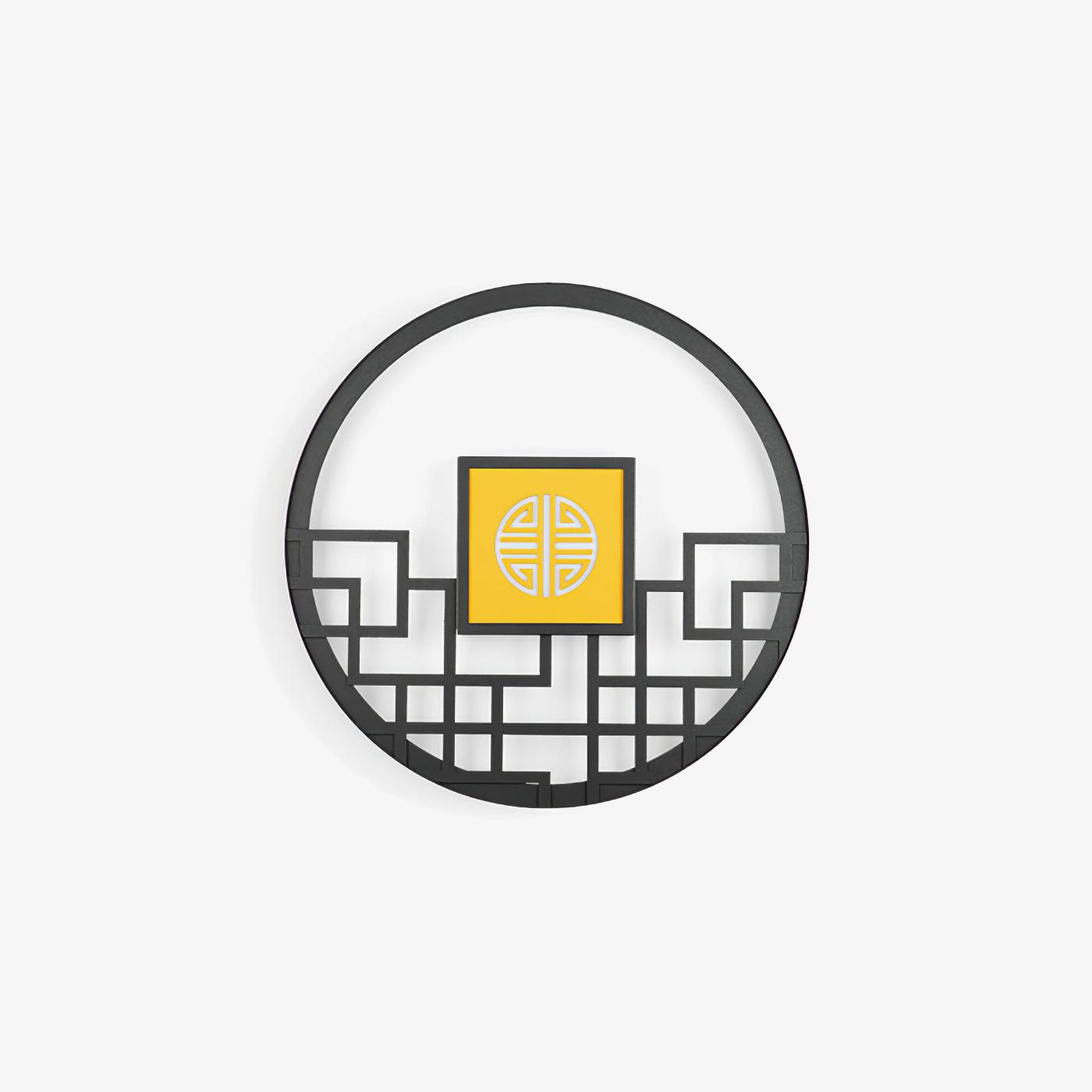 Asian Style Round Garden Wall Light - Lumpaz