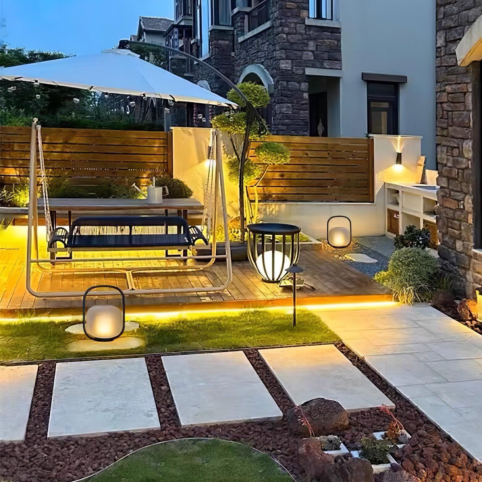 Portable Lantern Outdoor Table Lamp with Solar Panel - Lumpaz