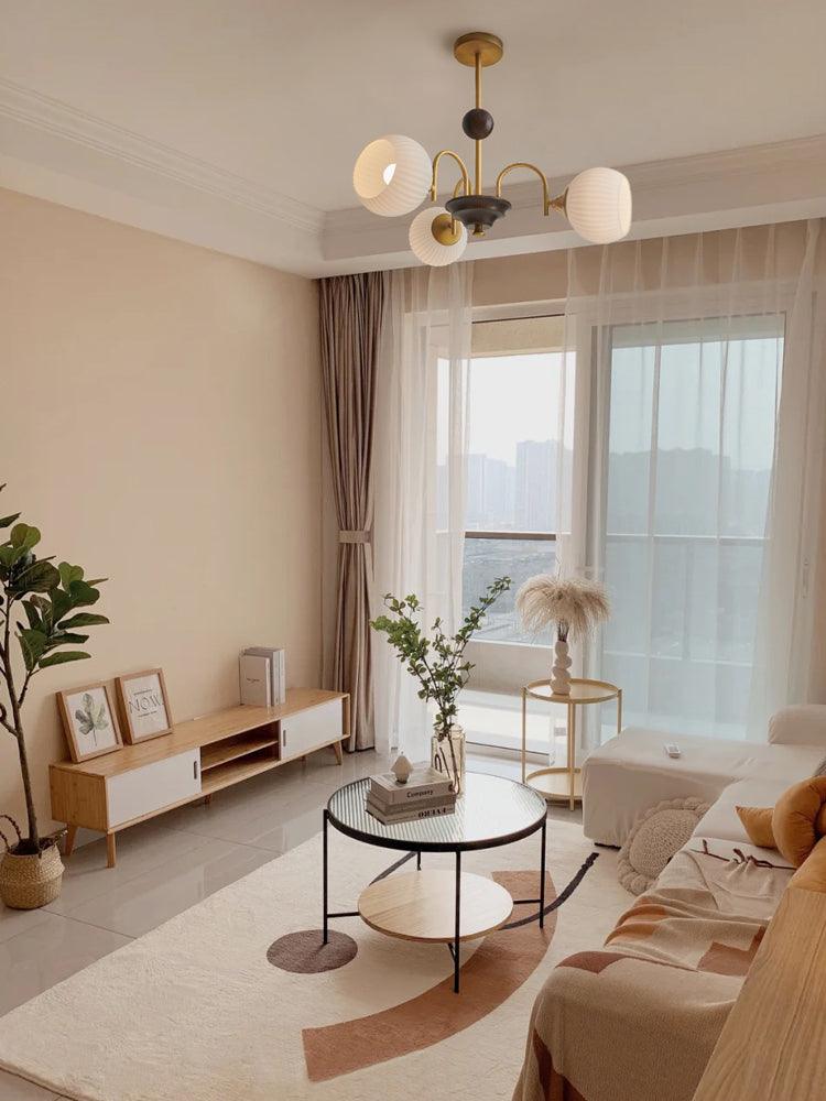 Sculptural Glass Ribbed Chandelier - Lumpaz