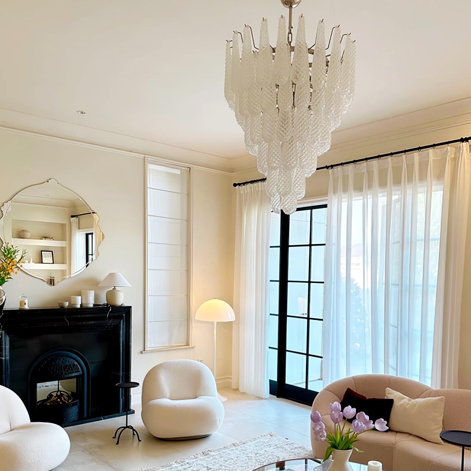 Grid Glass Waterfall Chandelier - Lumpaz