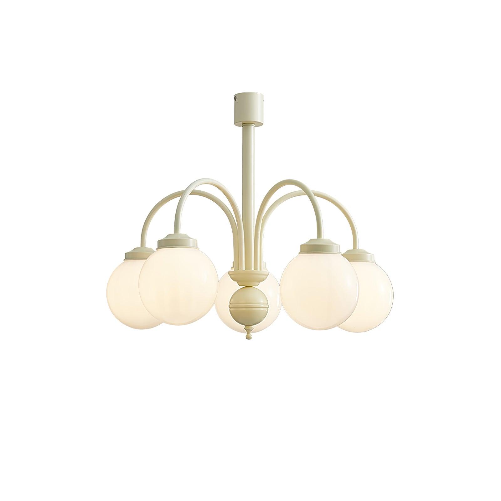 Cream Glass Sphere Chandelier - Lumpaz