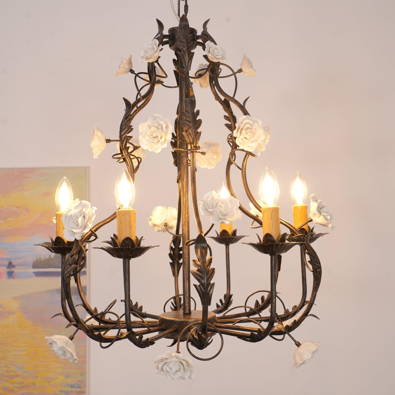 Florentine Rose Garden Chandelier - Lumpaz