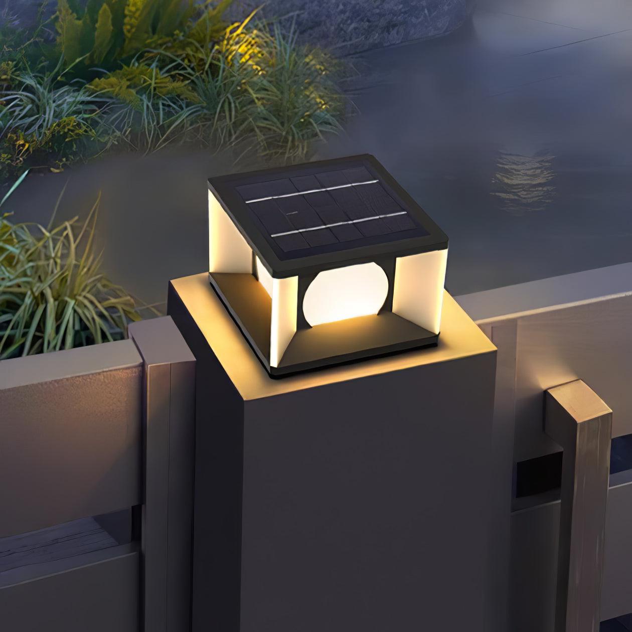 Eclipse Cube Outdoor Post Light - Lumpaz