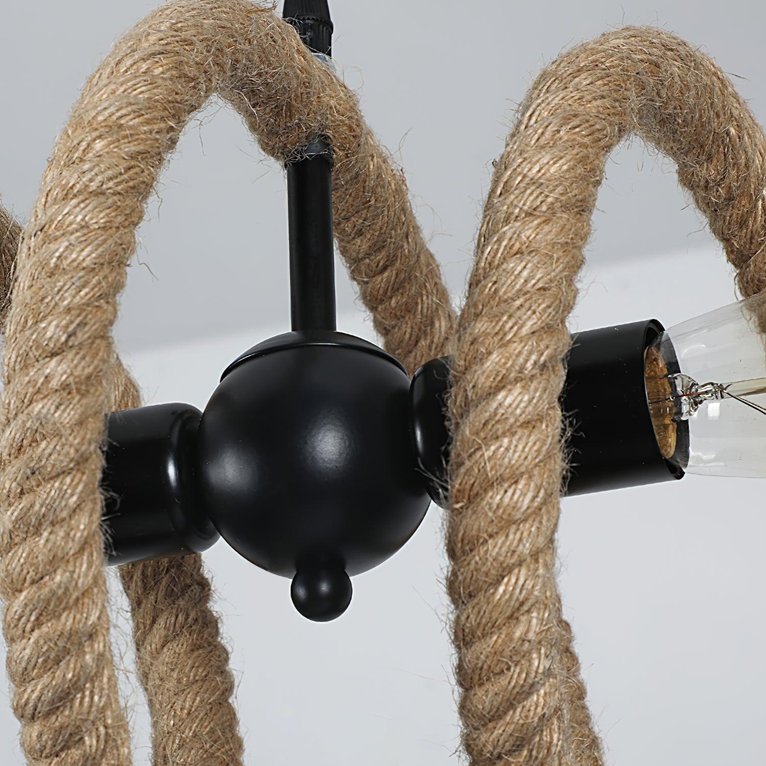 Hemp Rope Industrial Spiral Chandelier - Lumpaz