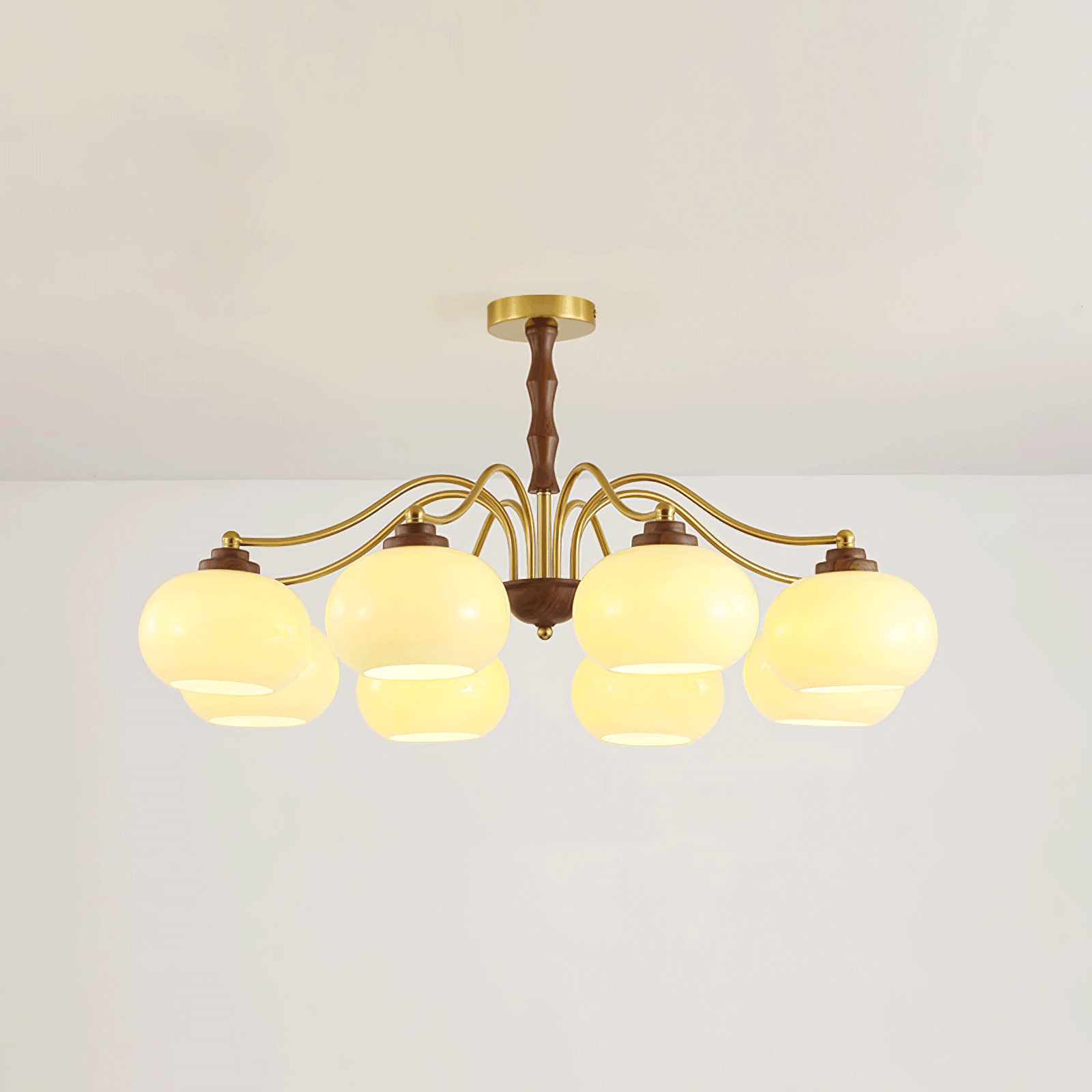 Persimmon Glass Globe Chandelier - Lumpaz