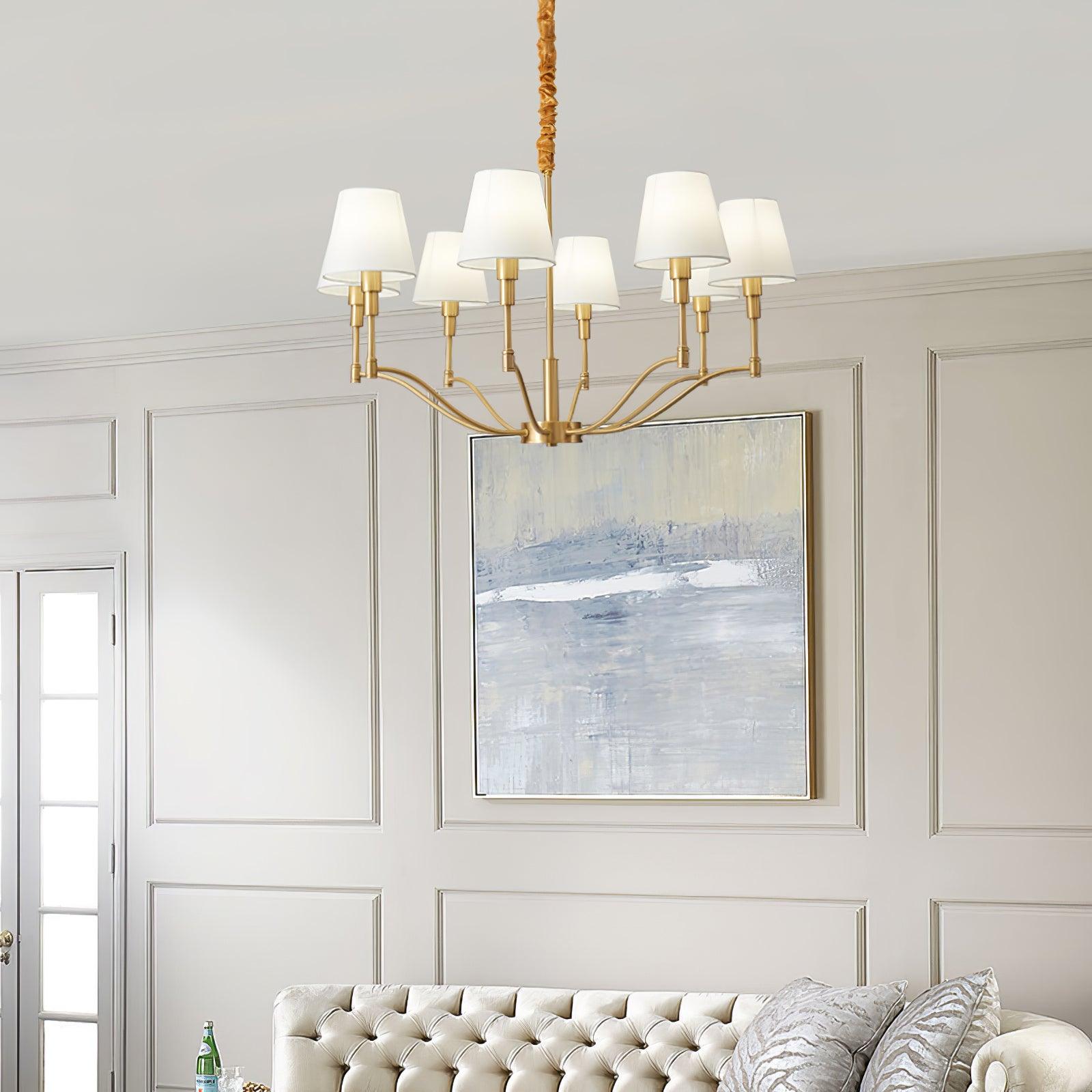 Meridian Mid Century Brass Chandelier - Lumpaz