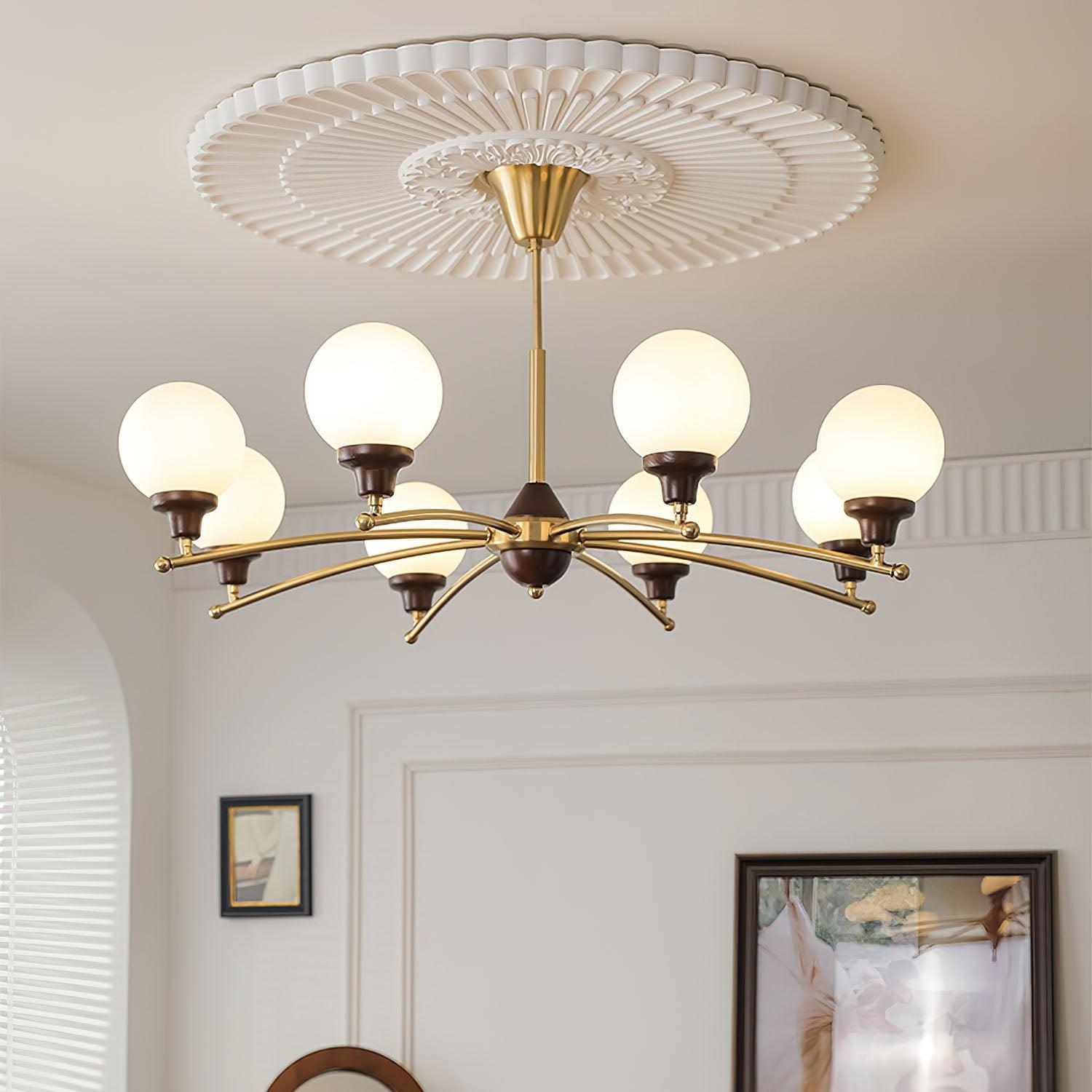 Walnut Glass Ball Chandelier - Lumpaz