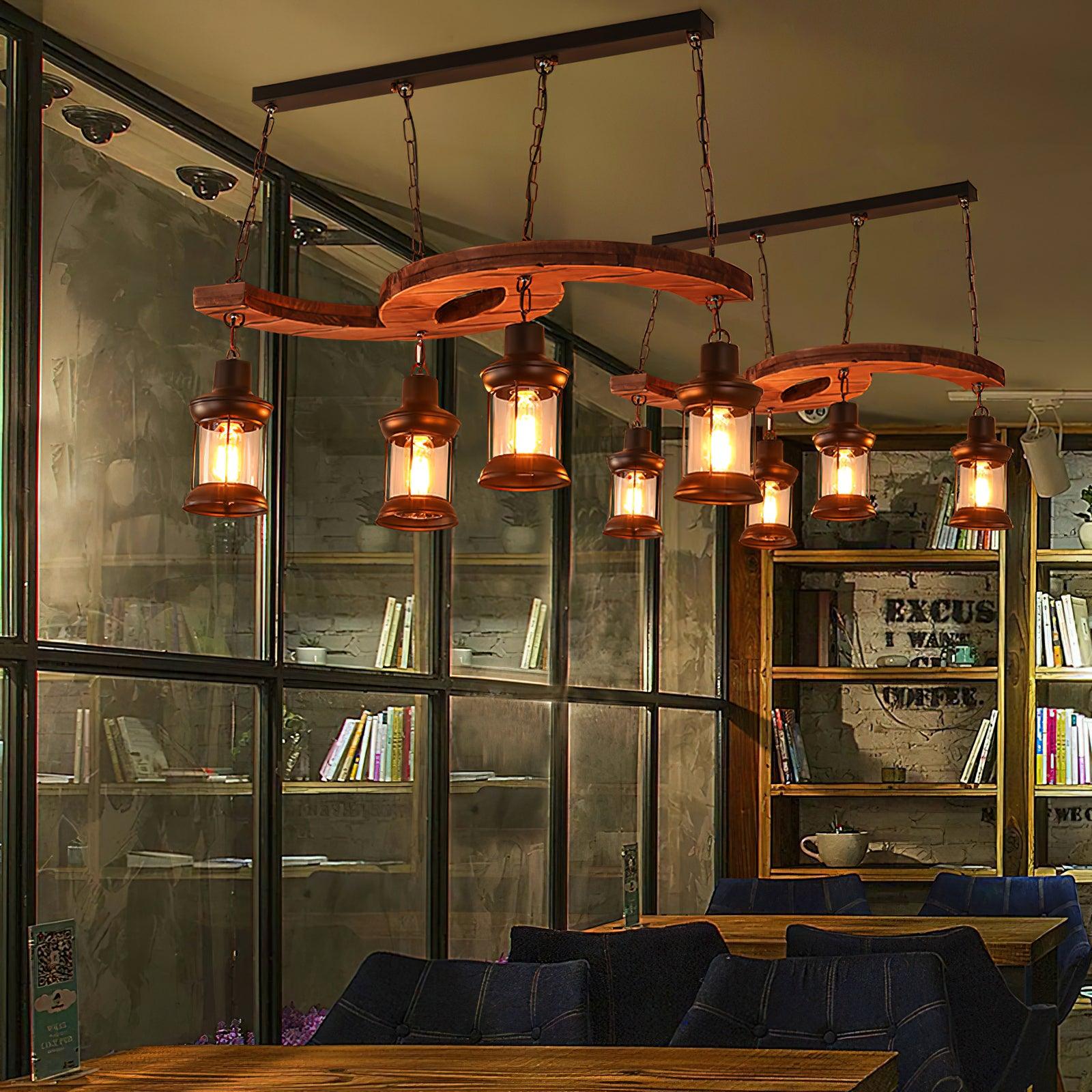 Retro Boat Wood Chandelier - Lumpaz