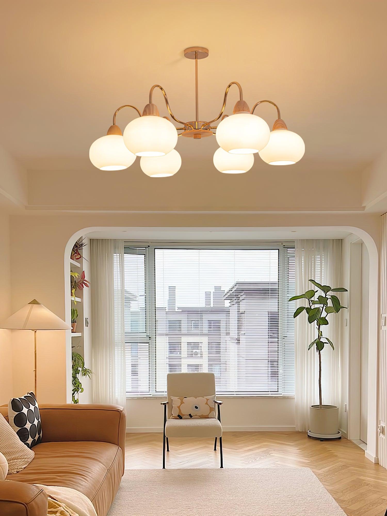 Glass Persimmon Chandelier - Lumpaz