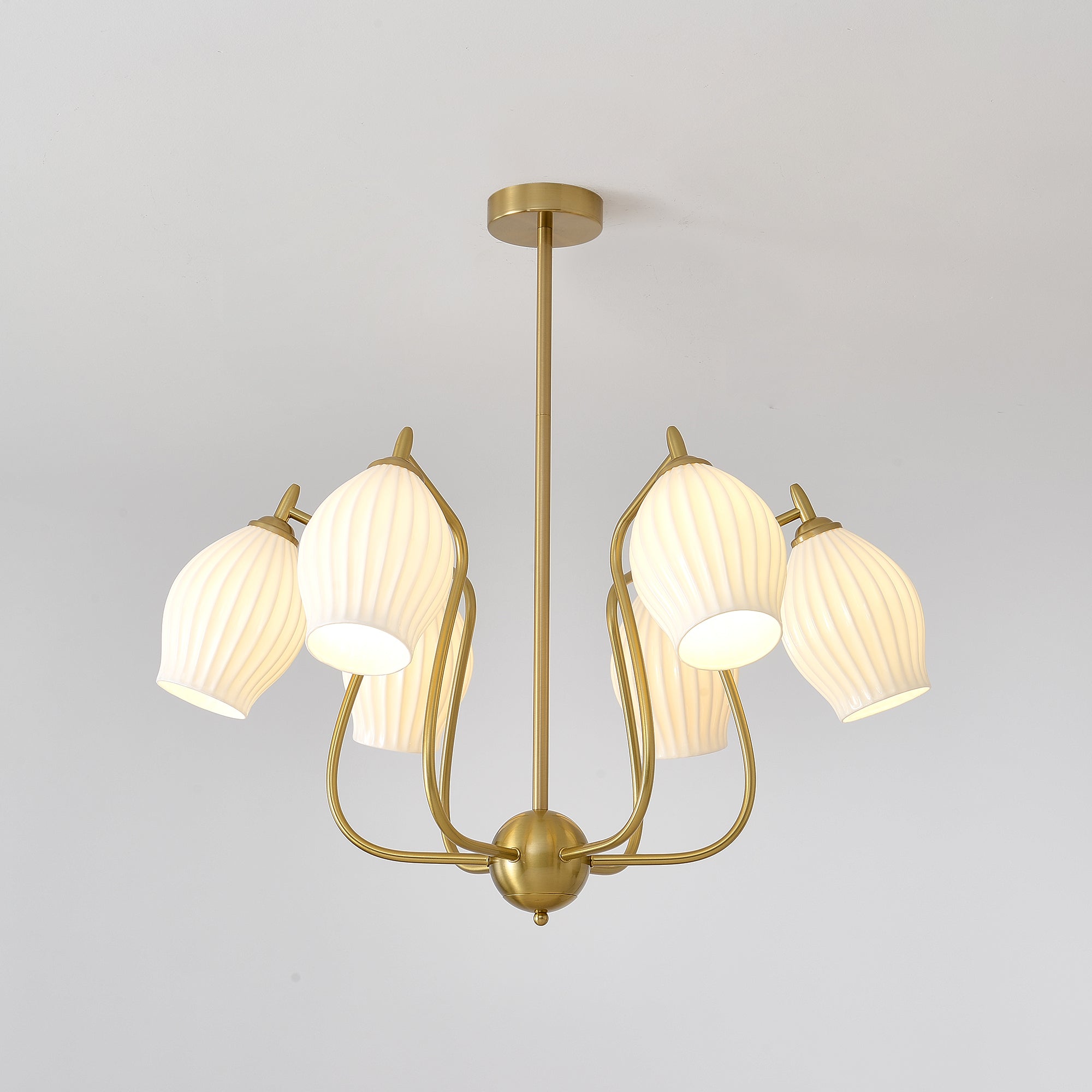 Ceramic Ribbed Chandelier - Lumpaz