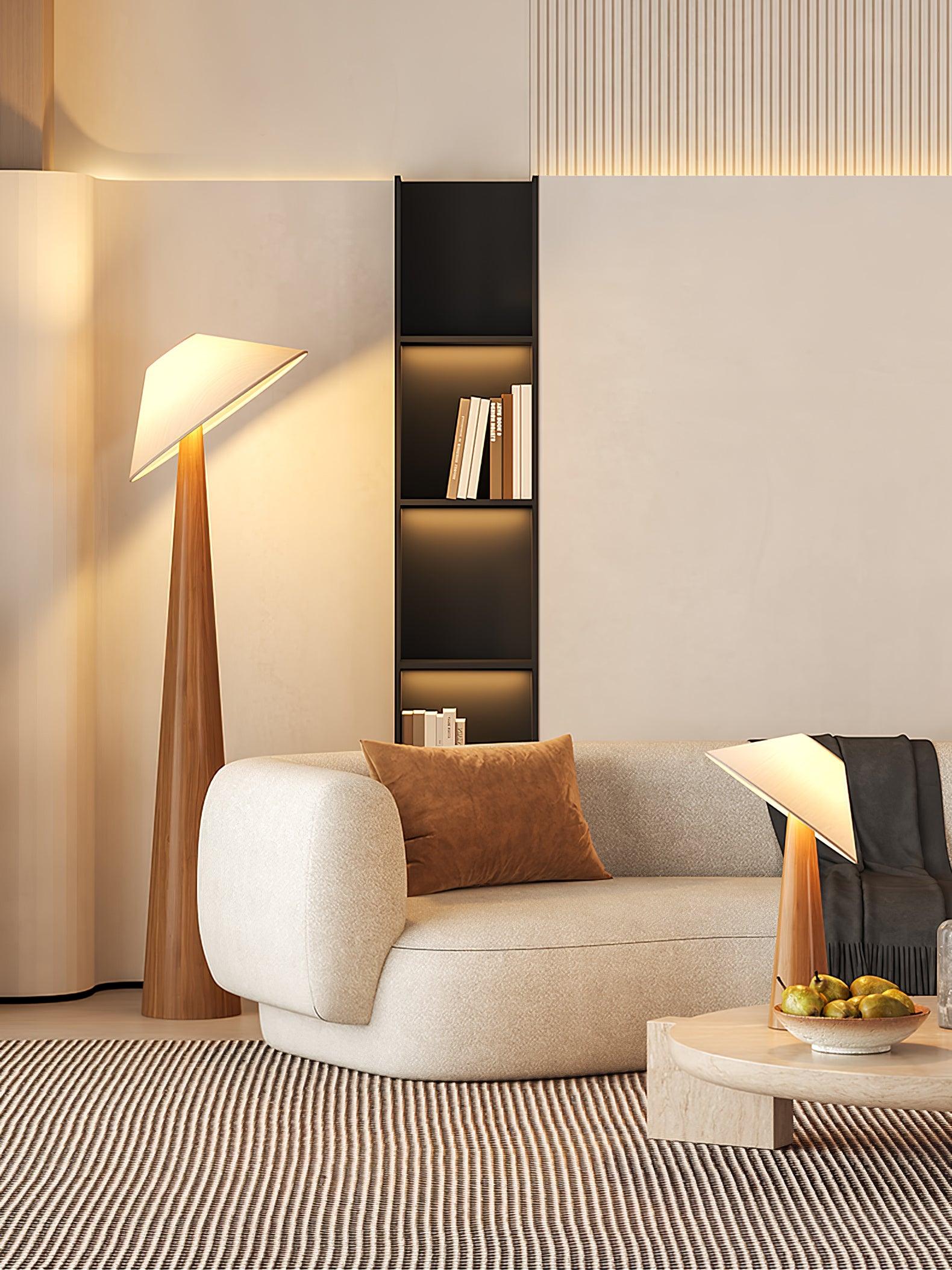 Tilt Hat Wooden Floor Lamp - Lumpaz