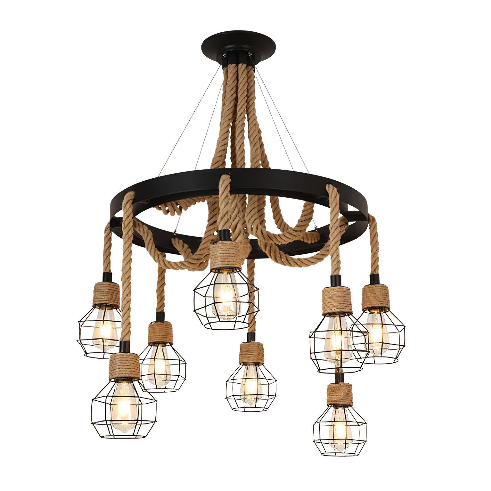Hemp Rope Industrial Starfall Chandelier - Lumpaz