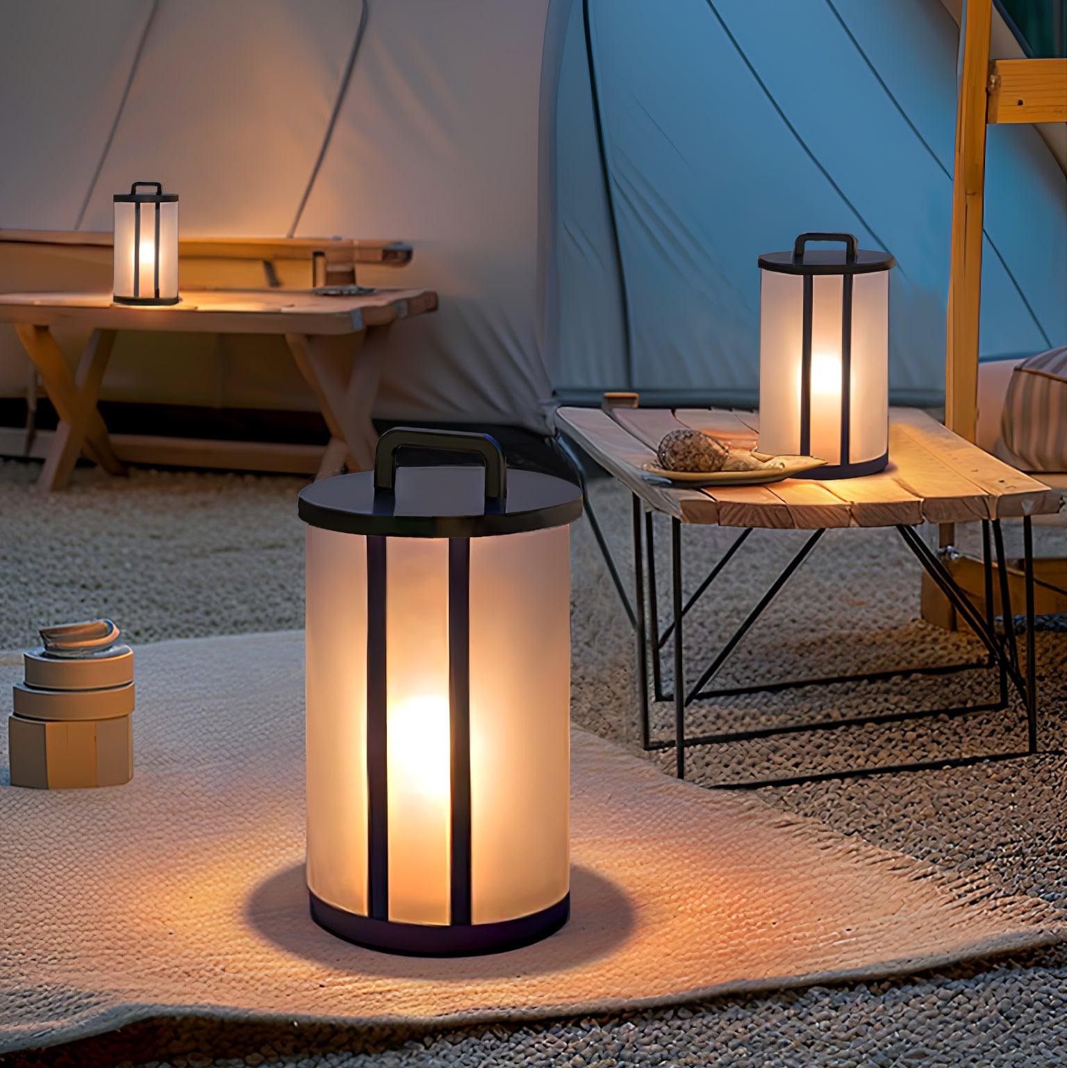 Round Pillar Acrylic Lantern Outdoor Lamp - Lumpaz