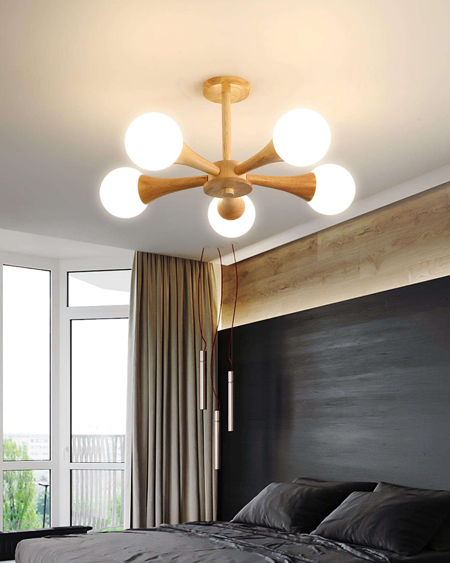 Wooden Nera Chandelier - Lumpaz