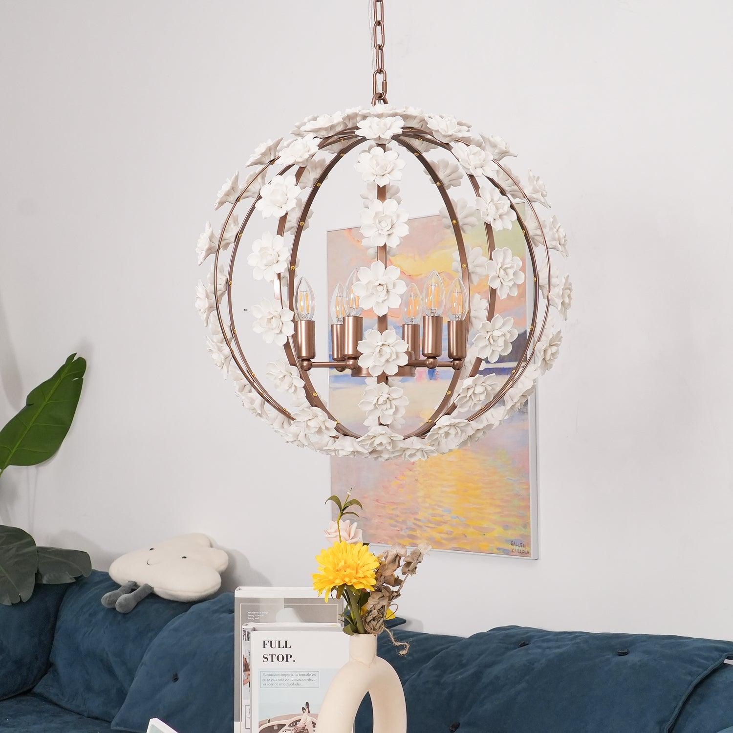 Bianca Floral Orb Chandelier - Lumpaz