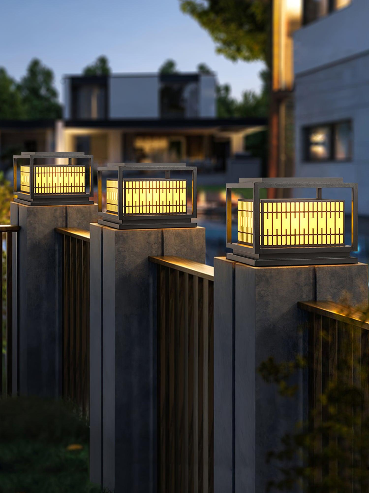 Window Grille Outdoor Post Light - Lumpaz