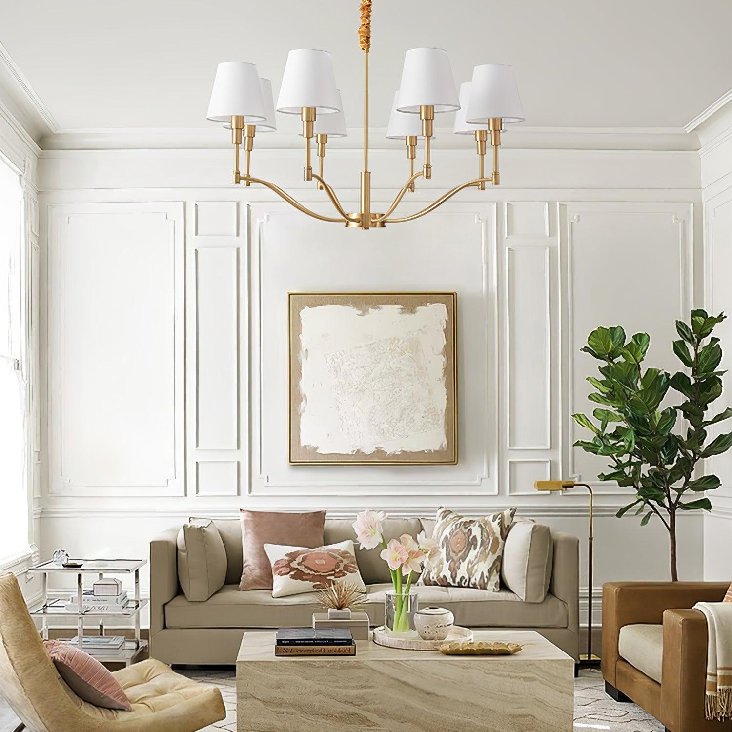 Meridian Mid Century Brass Chandelier - Lumpaz