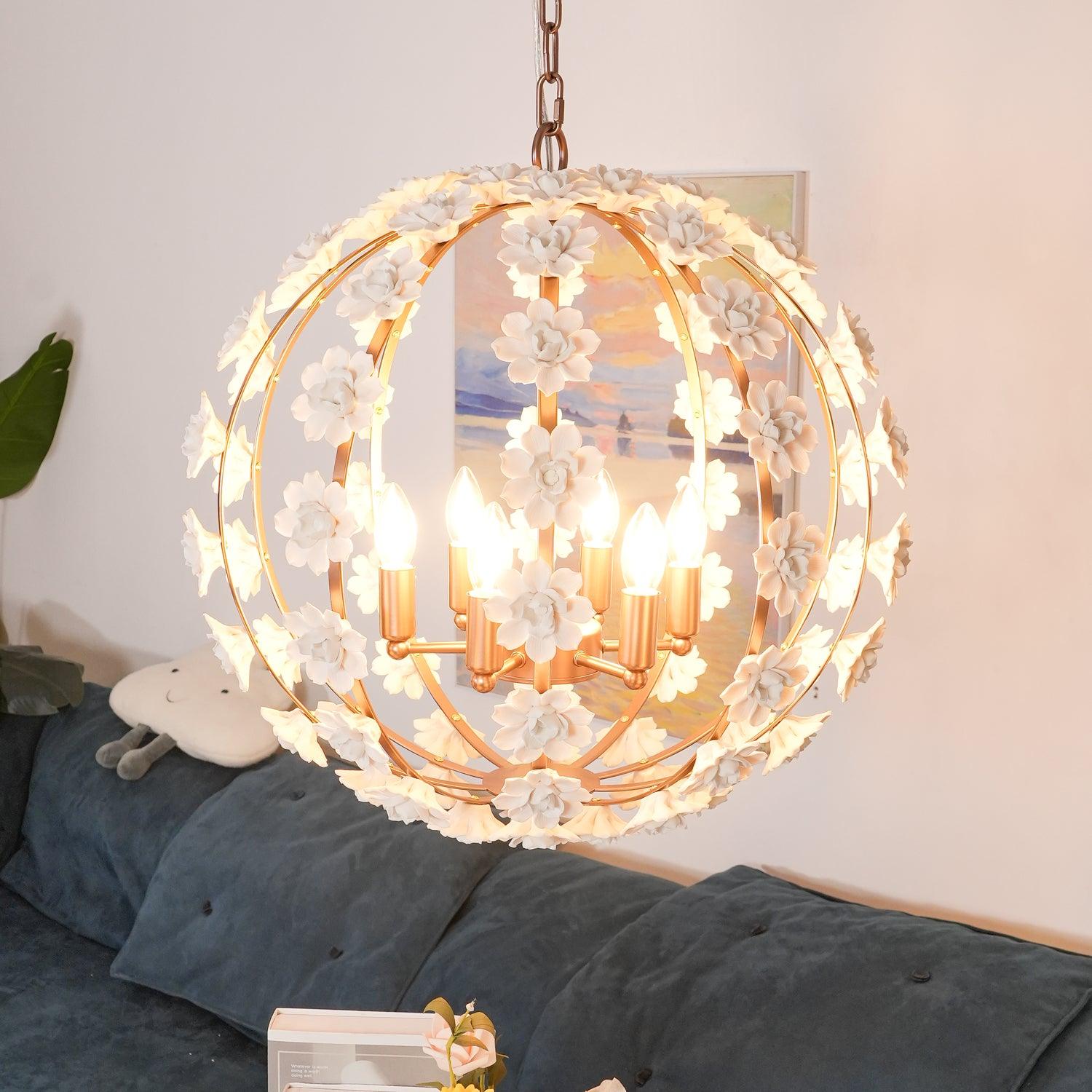 Bianca Floral Orb Chandelier - Lumpaz
