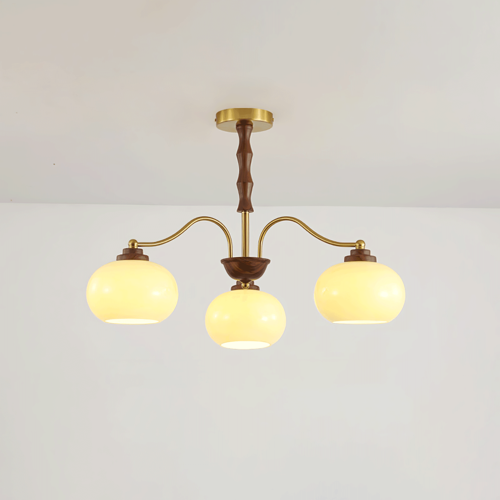 Persimmon Glass Globe Chandelier - Lumpaz