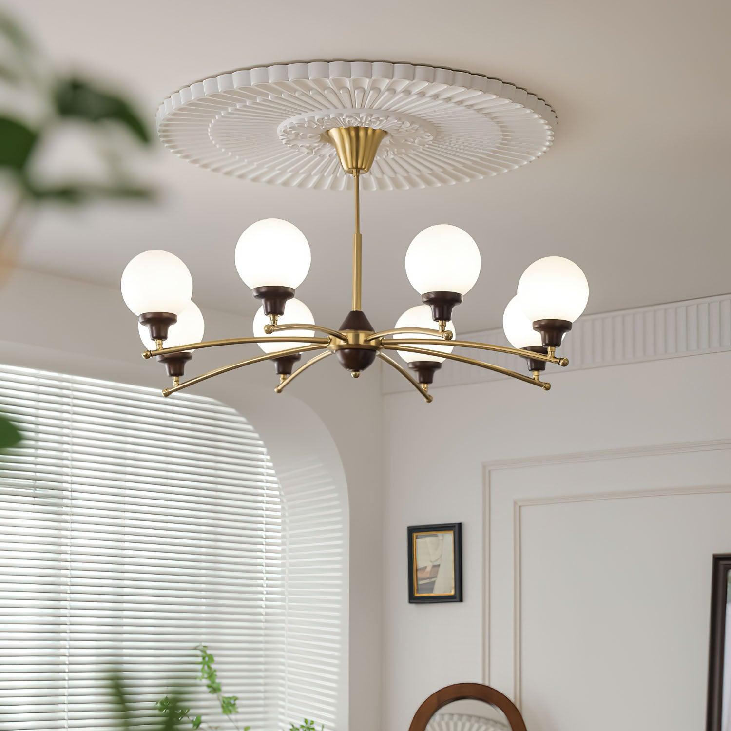 Walnut Glass Ball Chandelier - Lumpaz