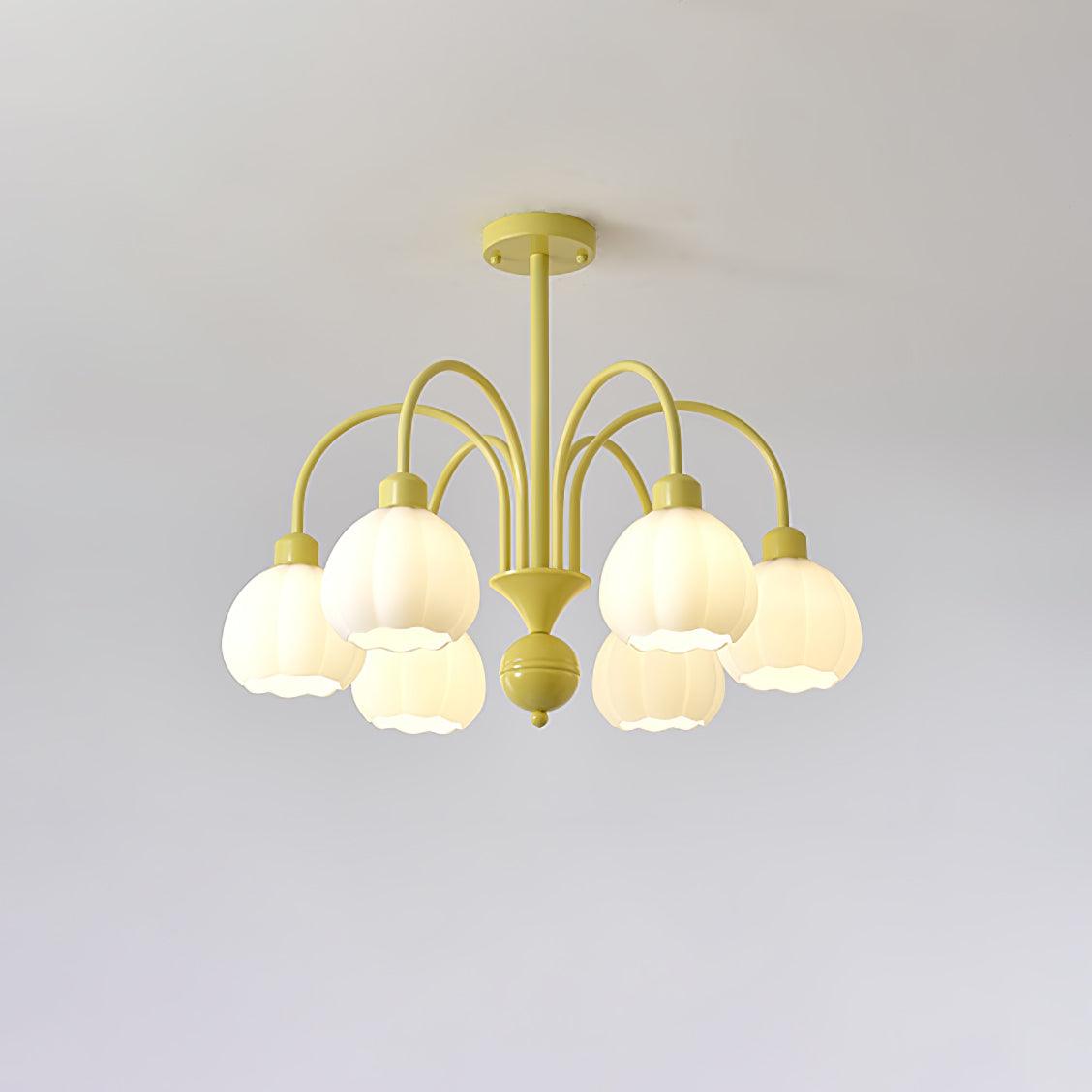 Cream Pumpkin Ball Chandelier - Lumpaz