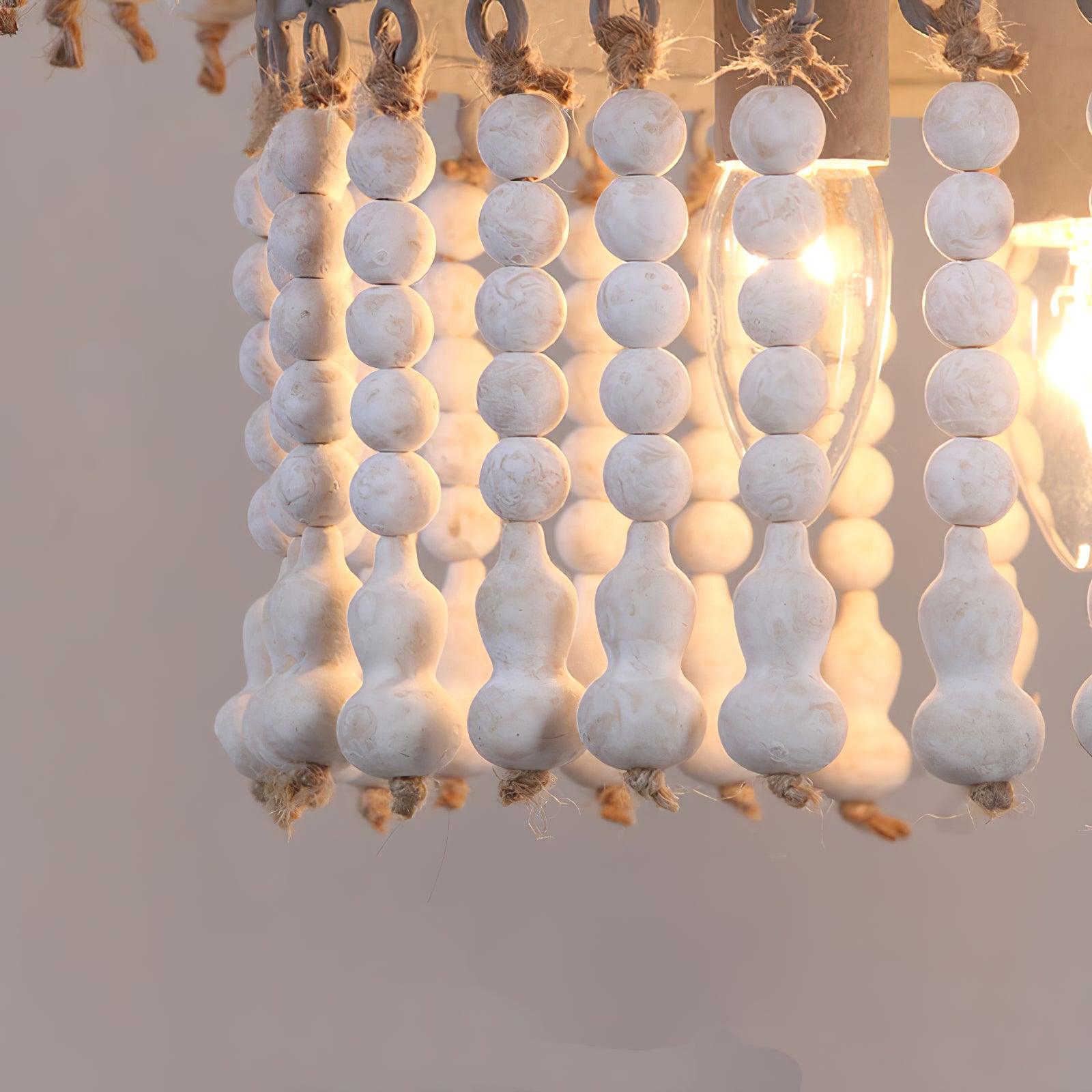 Three Tiered Wood Beaded Chandelier - Lumpaz