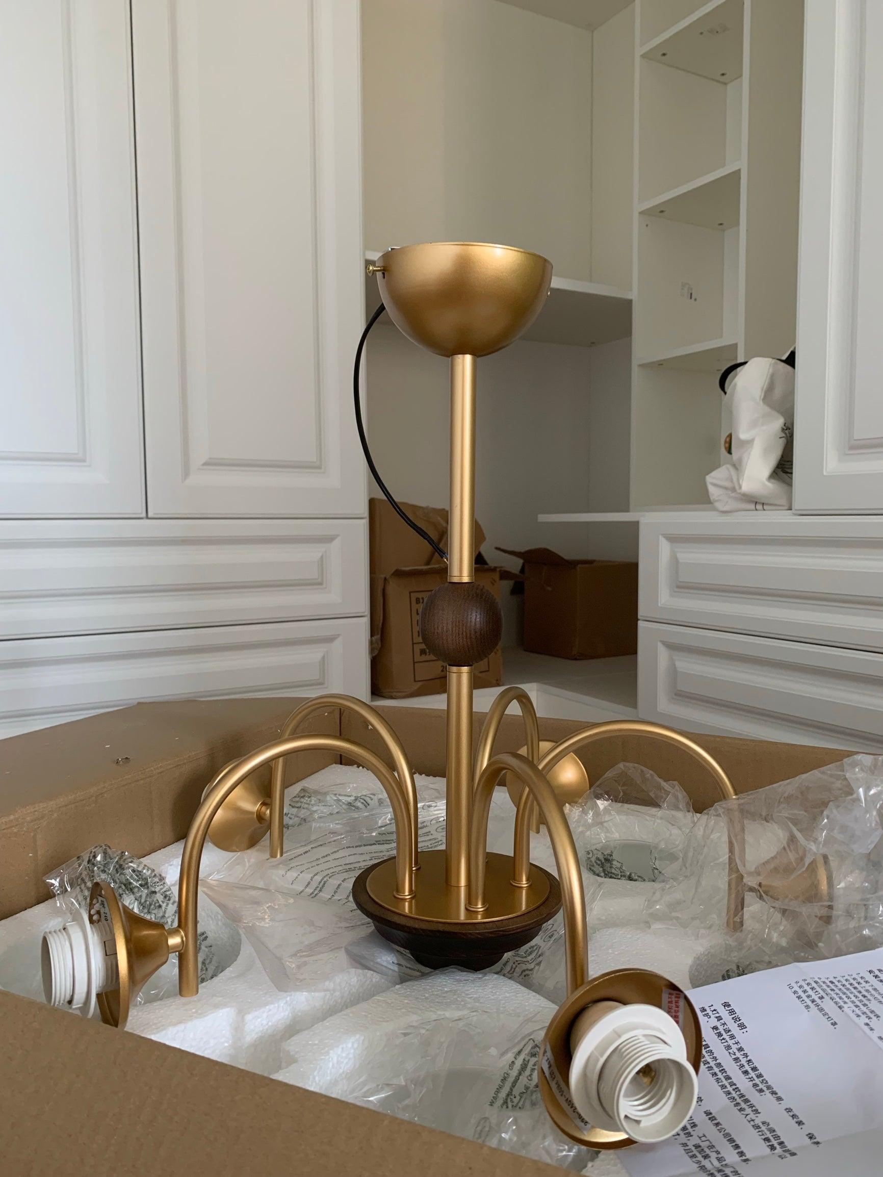 Sculptural Glass Ribbed Chandelier - Lumpaz