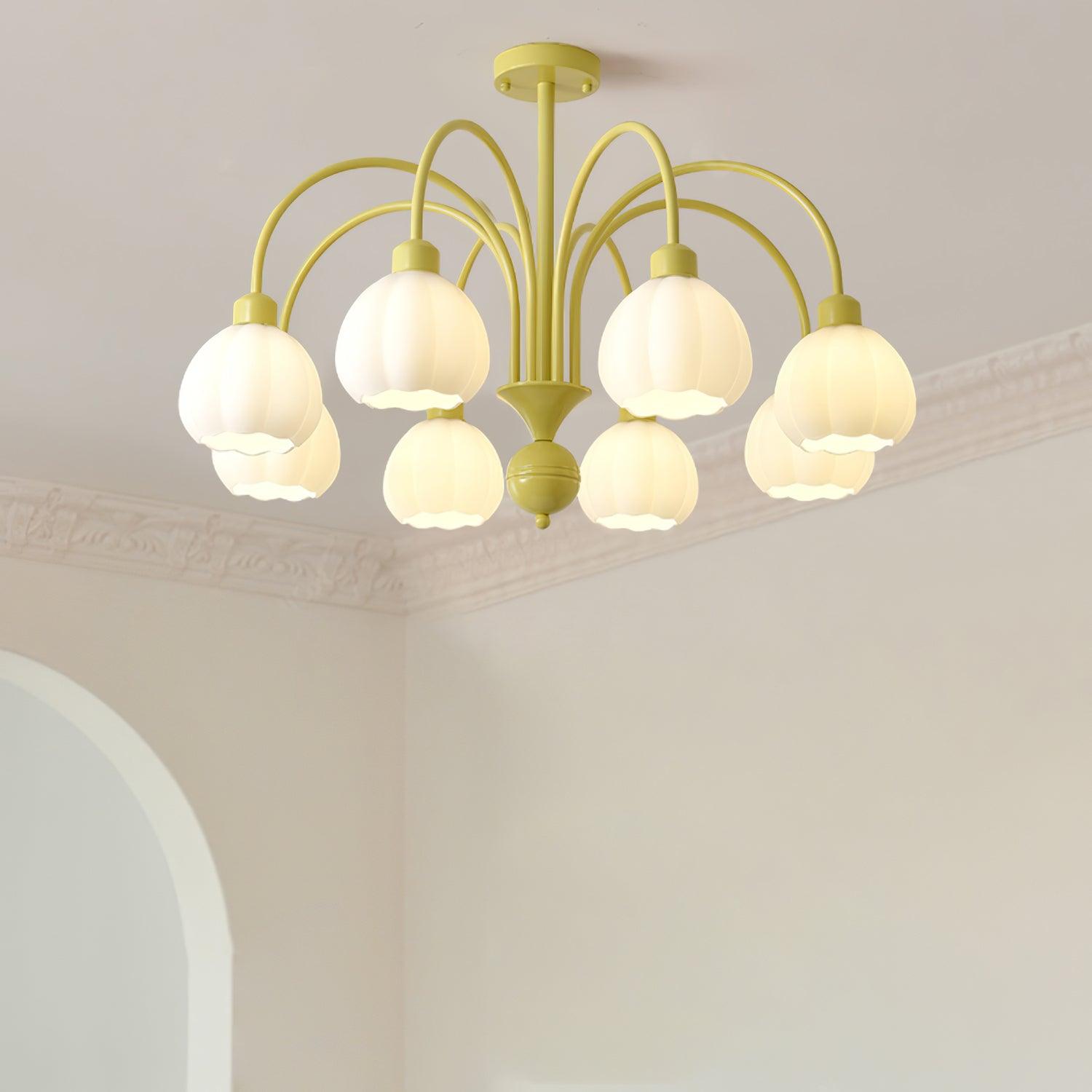 Cream Pumpkin Ball Chandelier - Lumpaz