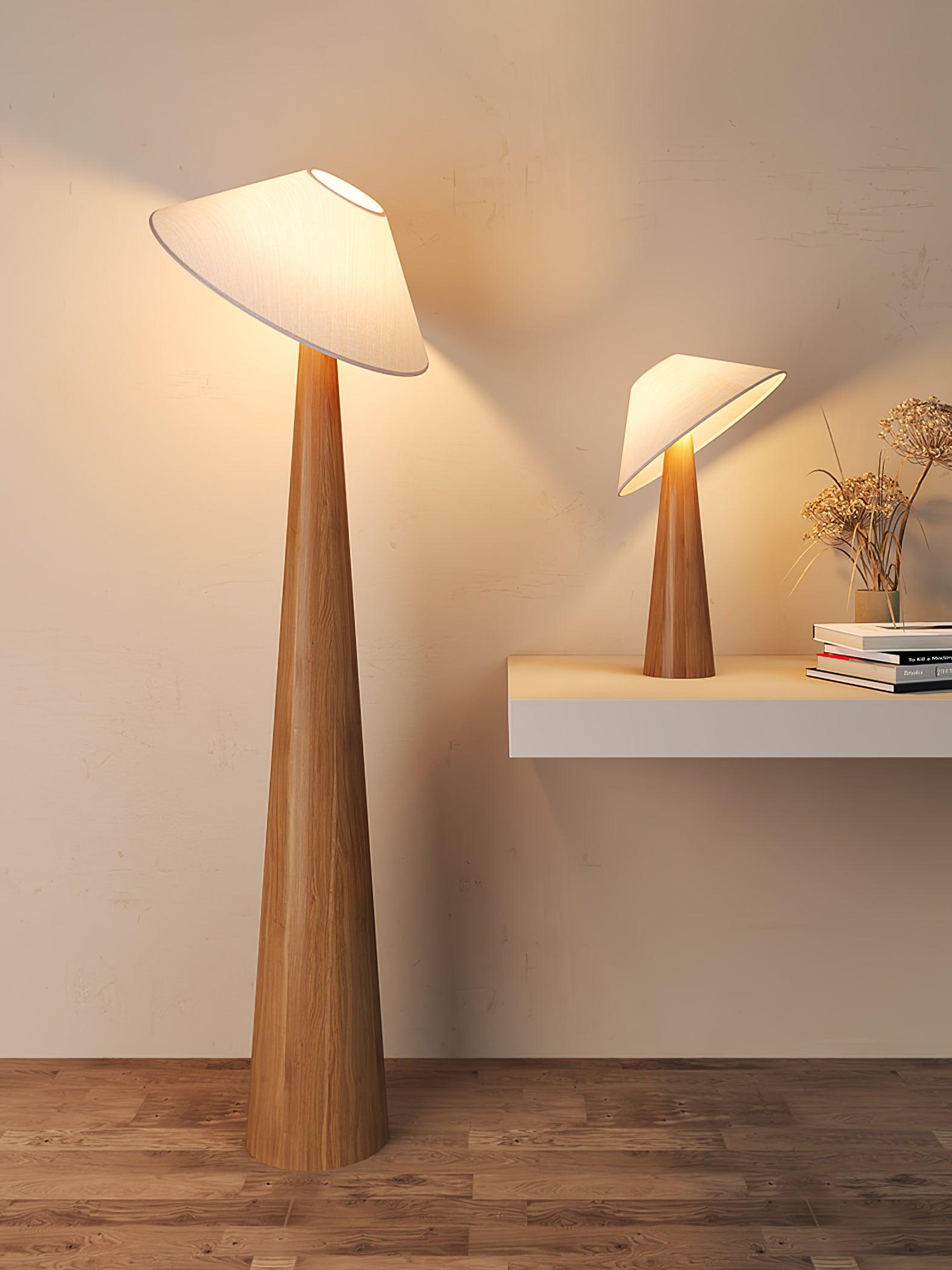 Tilt Hat Wooden Floor Lamp - Lumpaz