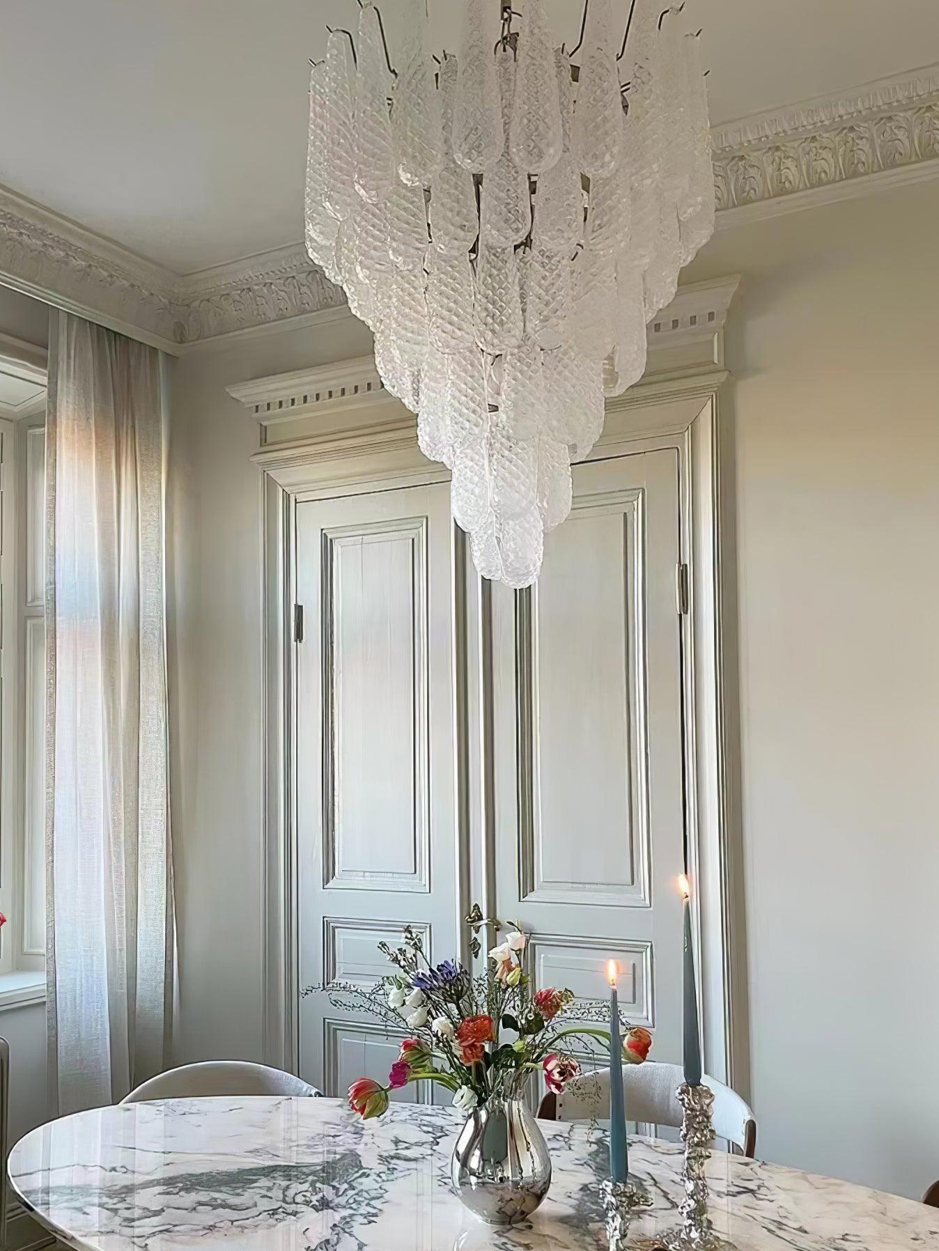 Grid Glass Waterfall Chandelier - Lumpaz