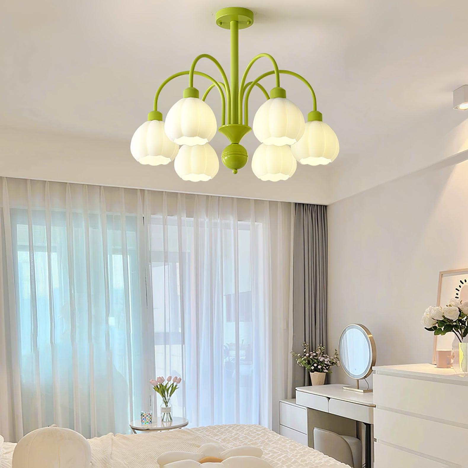 Cream Pumpkin Ball Chandelier - Lumpaz