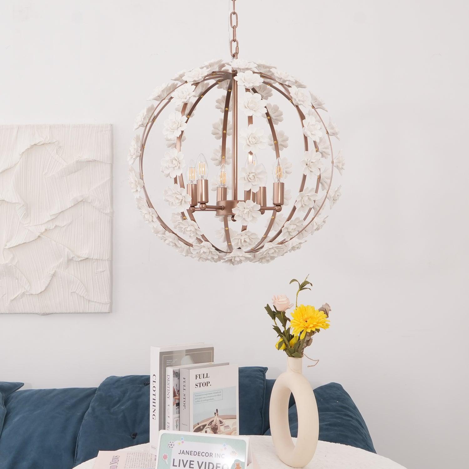 Bianca Floral Orb Chandelier - Lumpaz