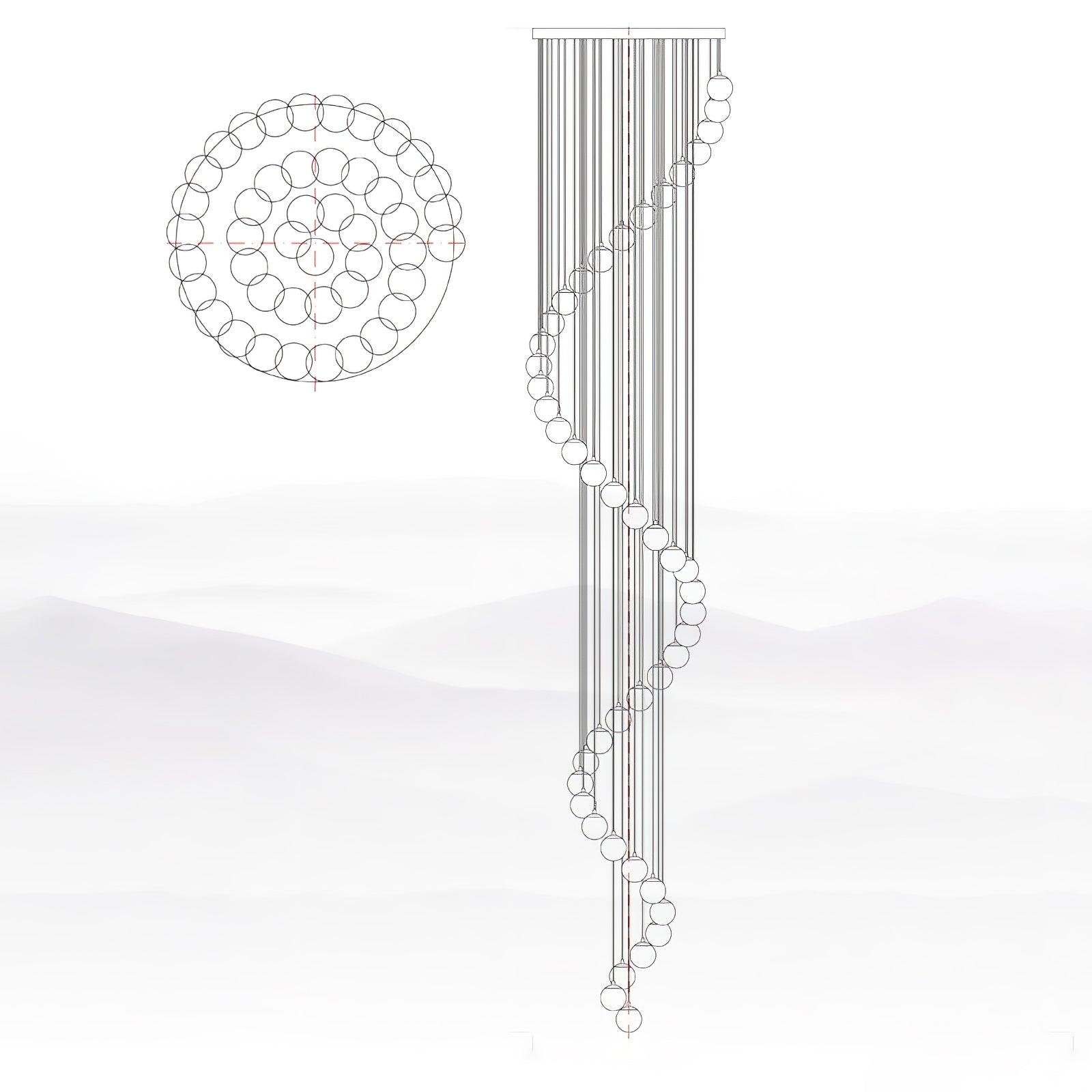 Alabaster Balls Cluster Chandelier - Lumpaz